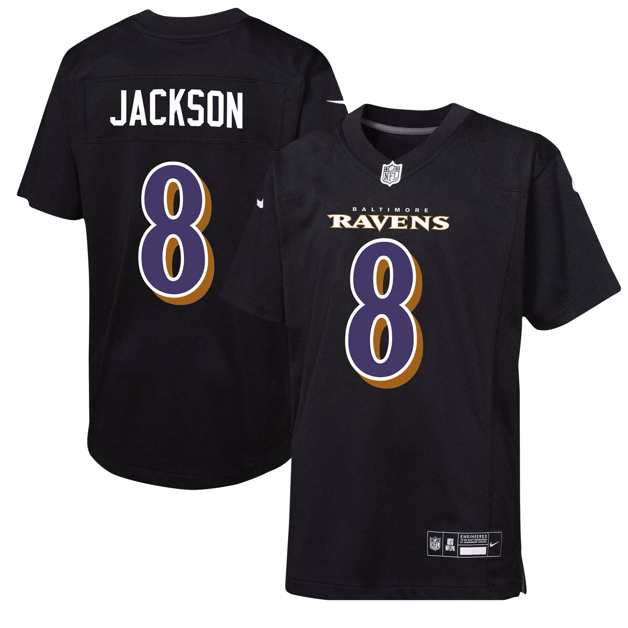 Lamar Jackson Baltimore Ravens Youth Game Jersey - Purple