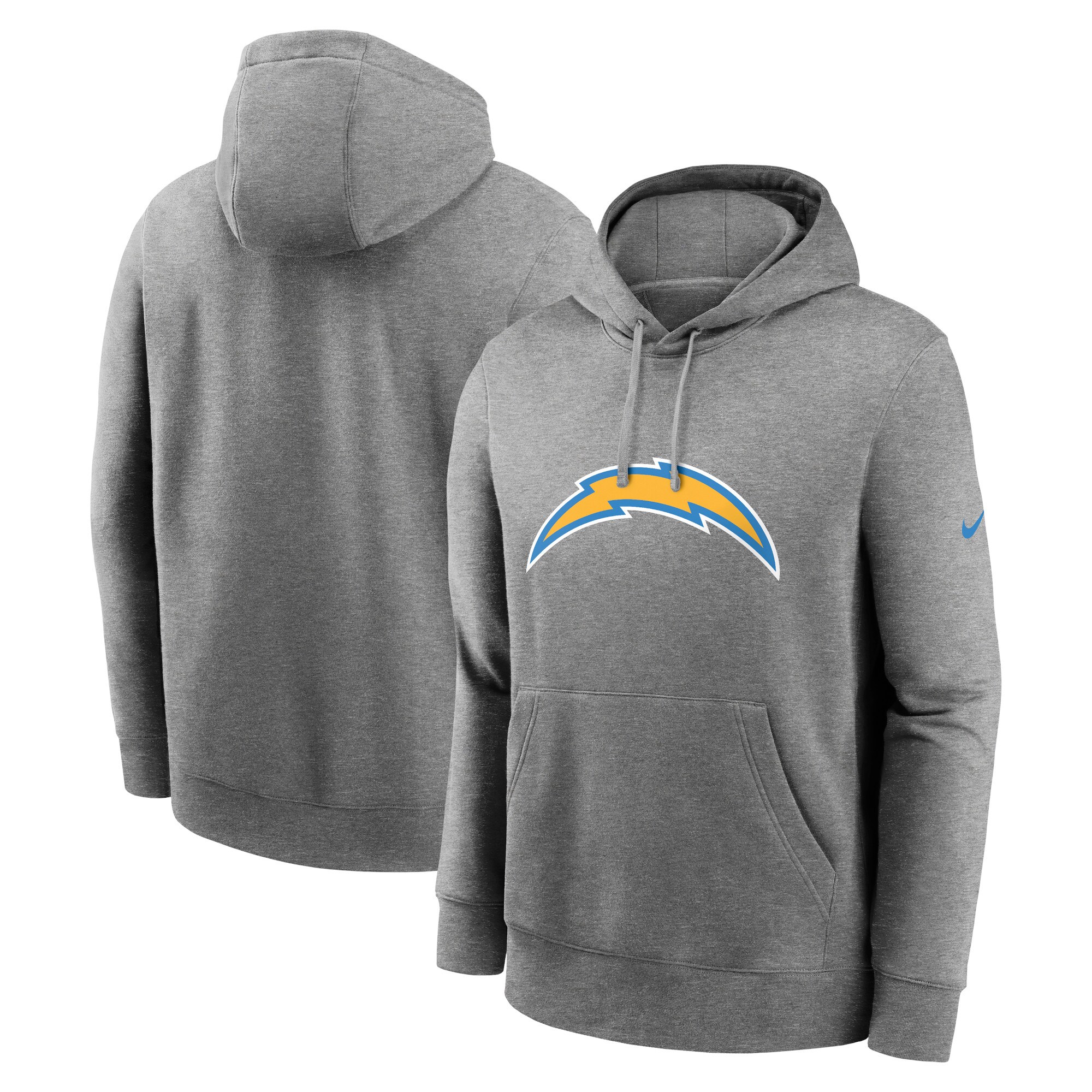Los Angeles Chargers Club Logo Pullover Hoodie - Heather Gray