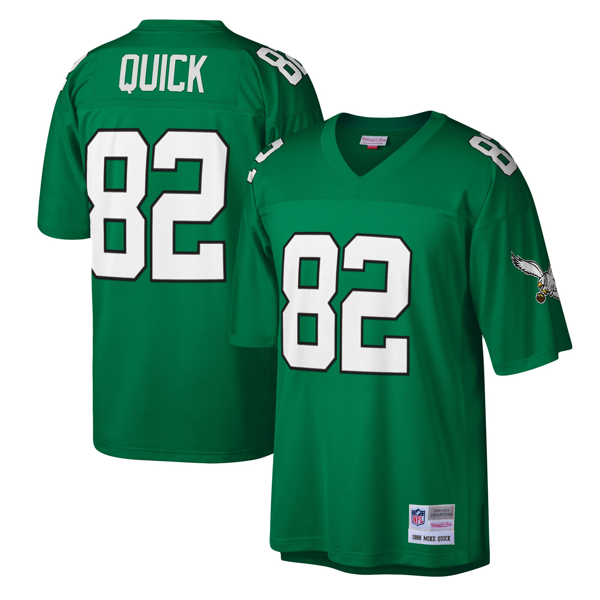 Mike Quick Philadelphia Eagles #82 Legacy Replica Jersey - Kelly Green