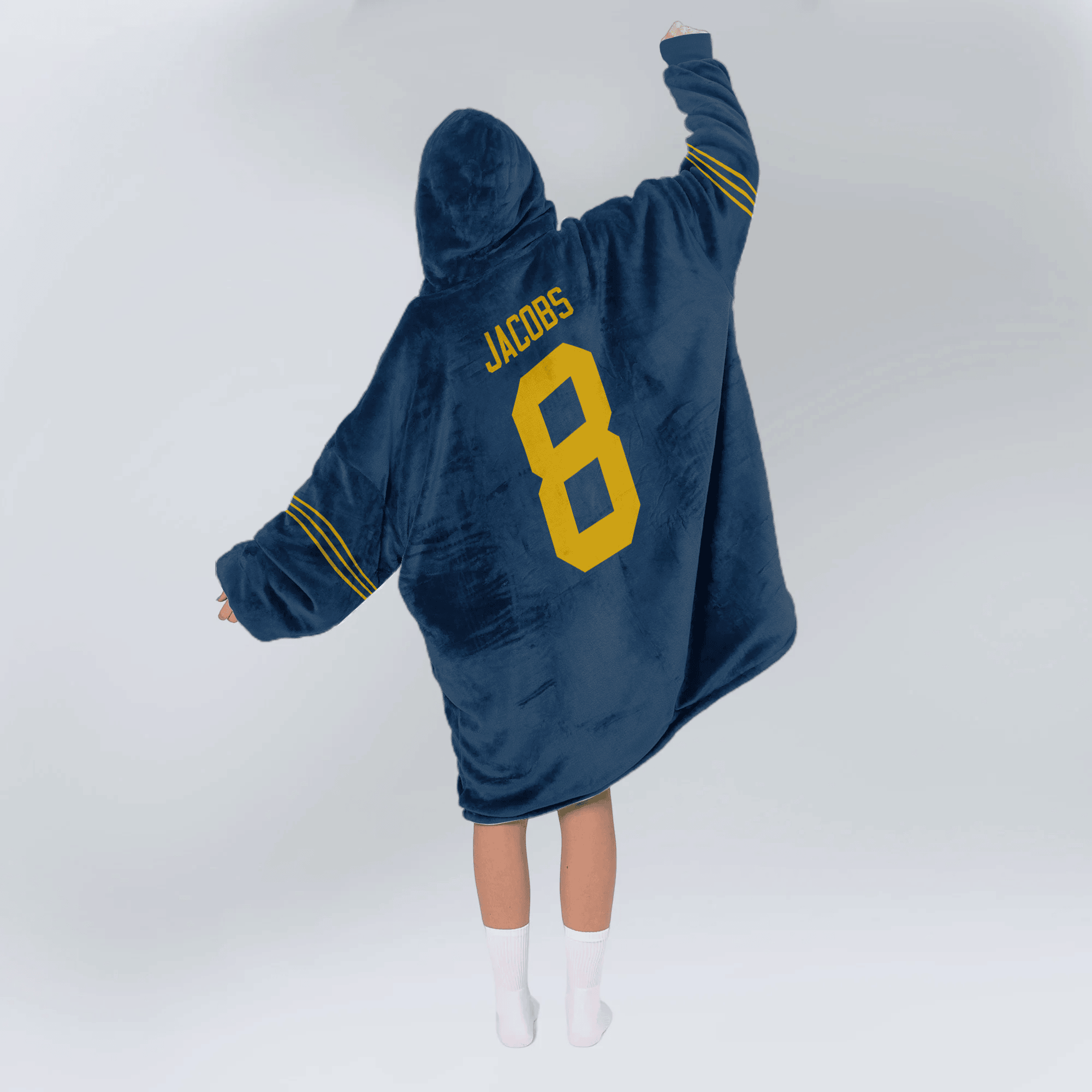 Adult J.J 8 Captain Green Bay Football Unisex Blanket Hoodie