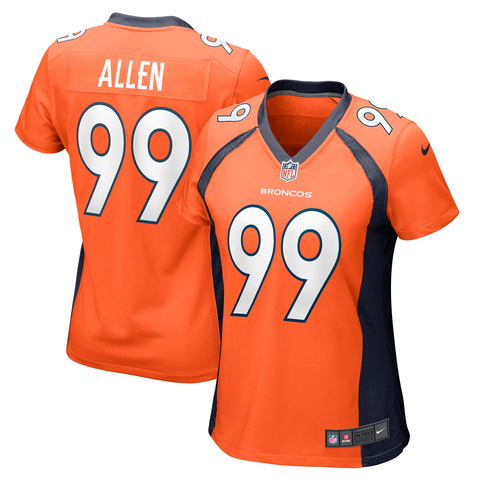 Zach Allen Denver Broncos Women's Game Player Jersey - Orange