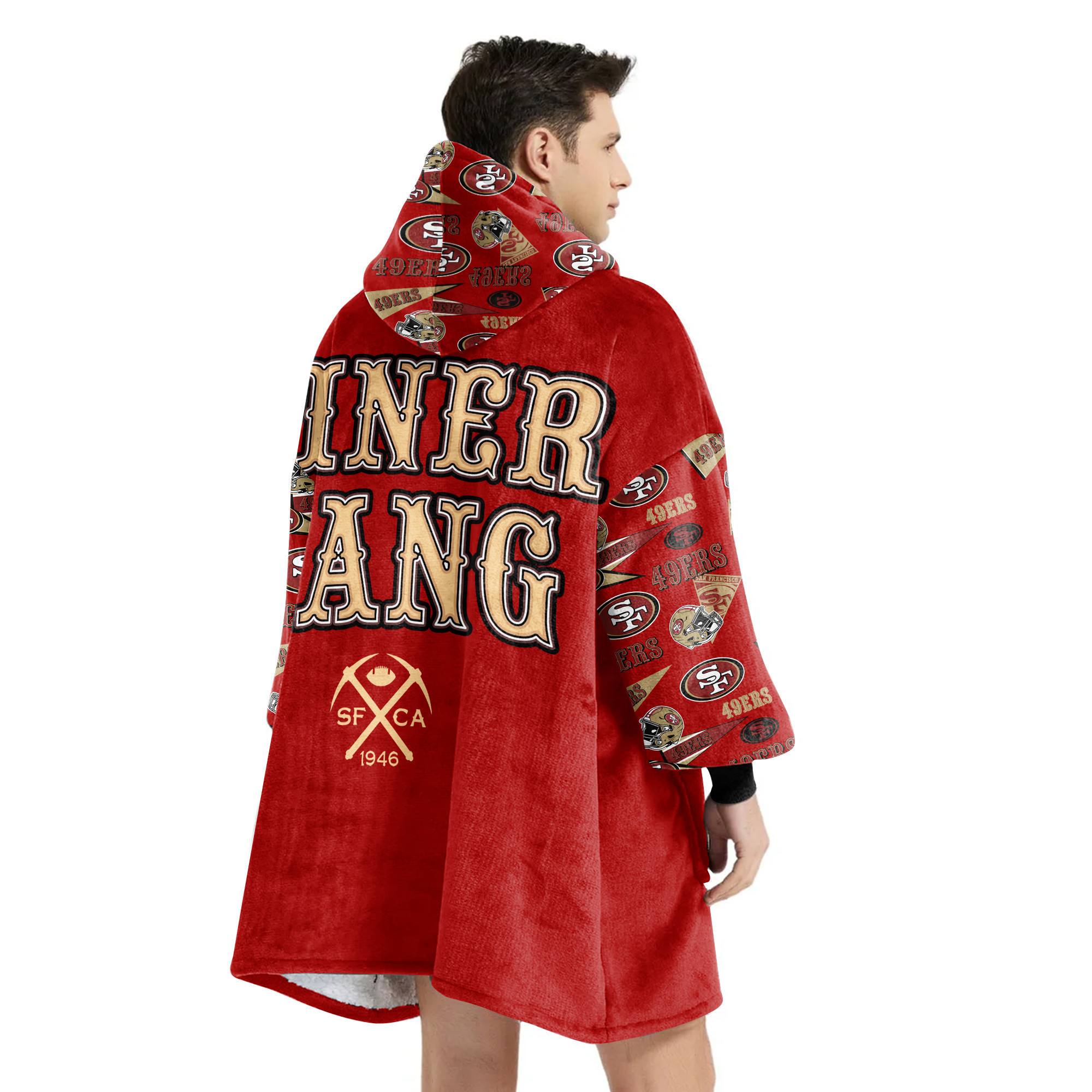 Adult San Francisco 49ers Football Unisex Blanket Hoodie