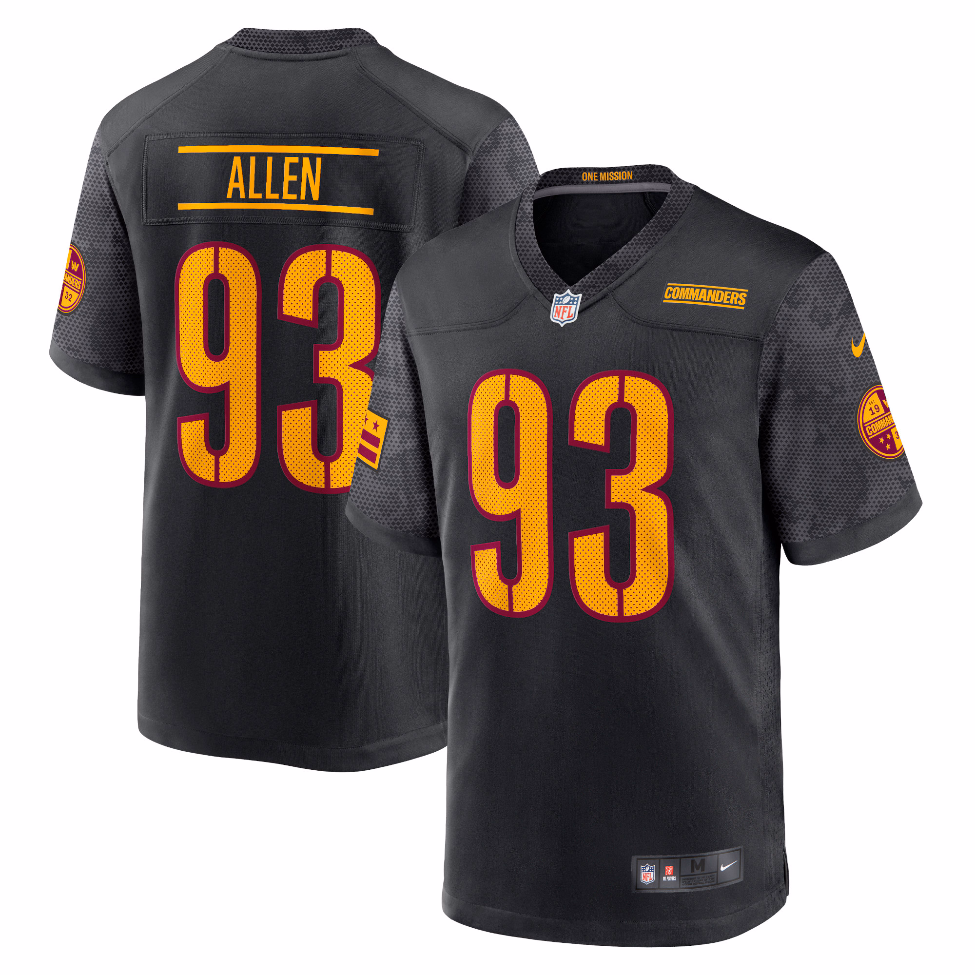 Jonathan Allen Washington Commanders Alternate Game Player Jersey - Black