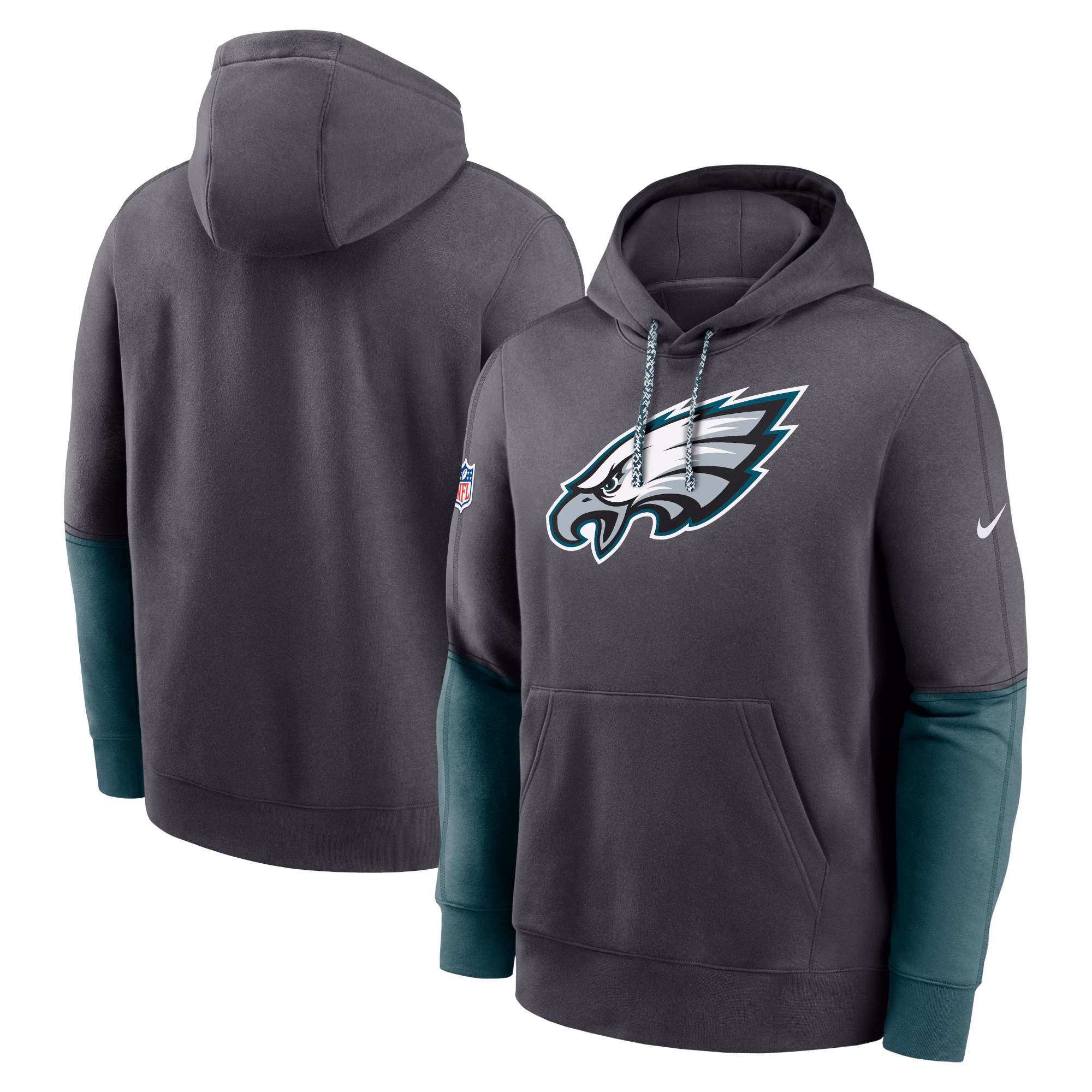 Philadelphia Eagles 2024 Sideline Club Pullover Hoodie - Anthracite