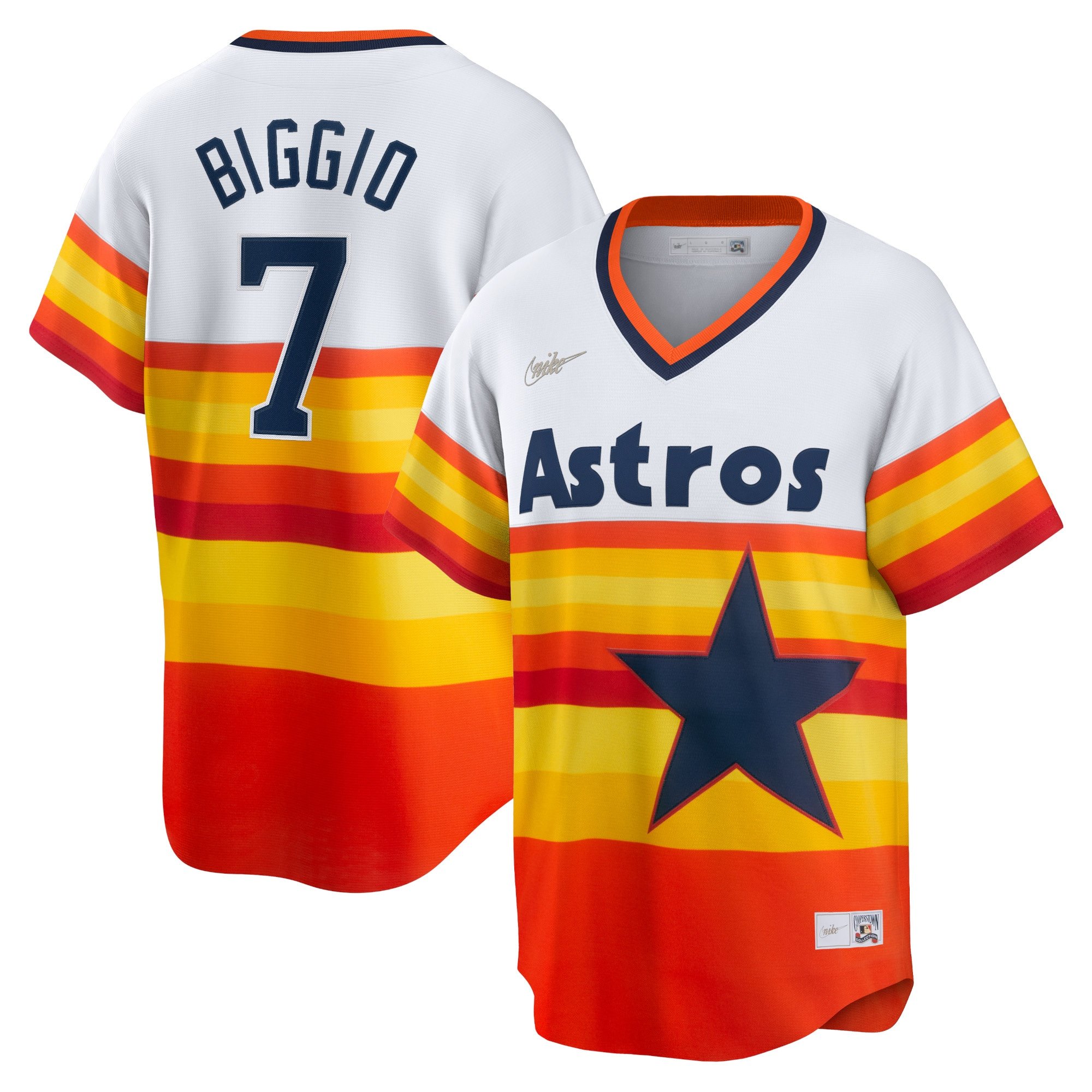 Men's Houston Astros Craig Biggio  White Home Cooperstown Collection Player Jersey