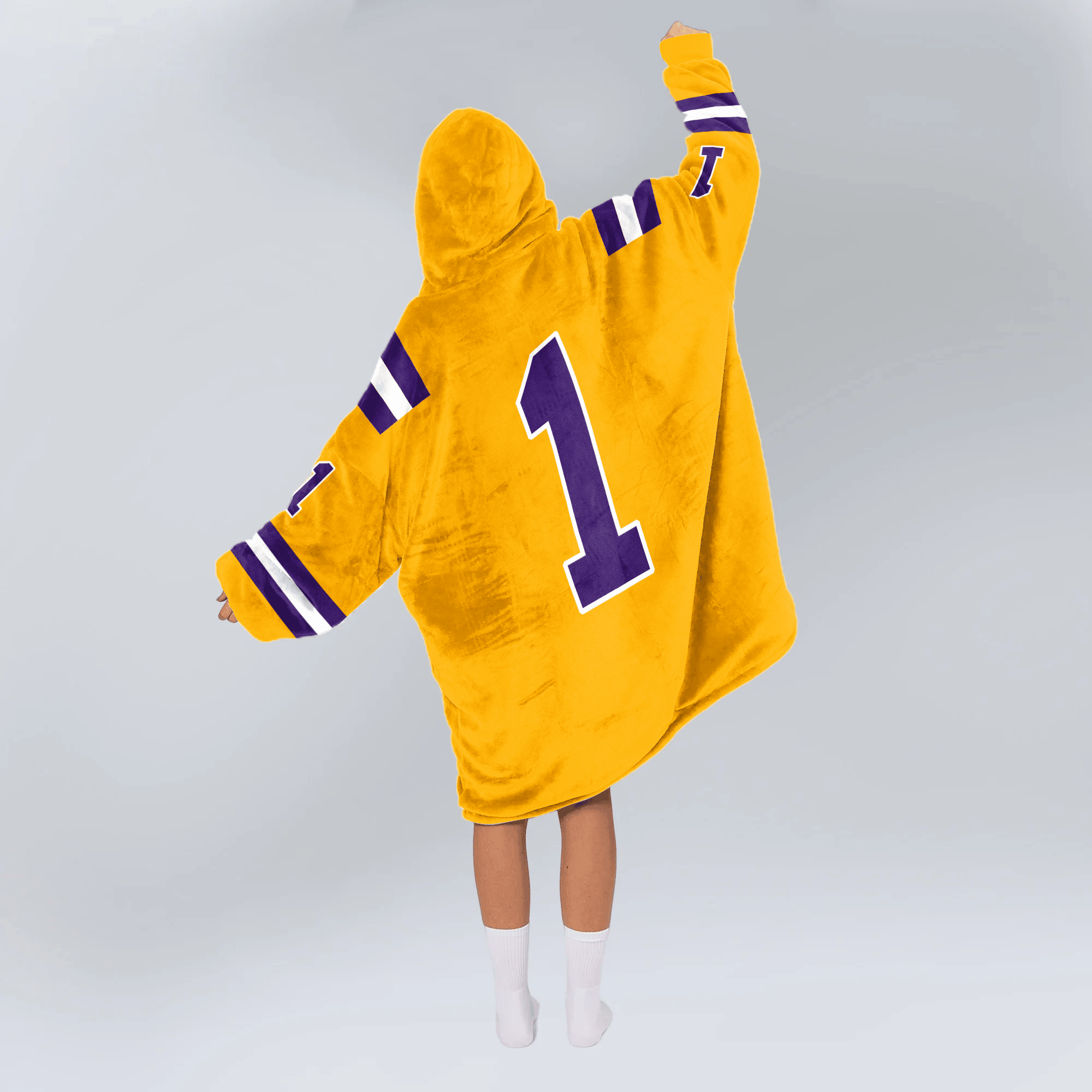 Adult #1 LSU Football Unisex Blanket Hoodie