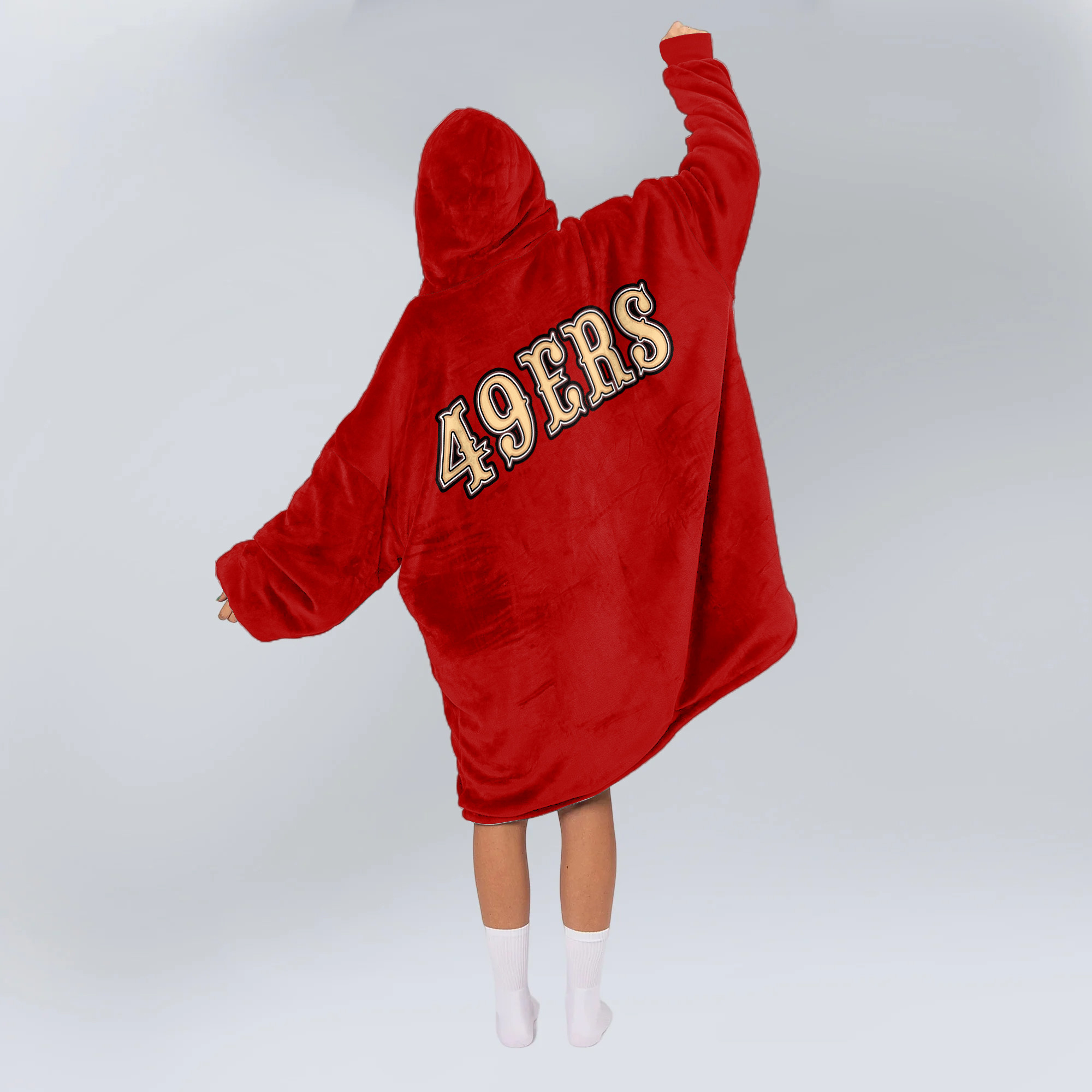 Adult Niner Football Unisex Blanket Hoodie