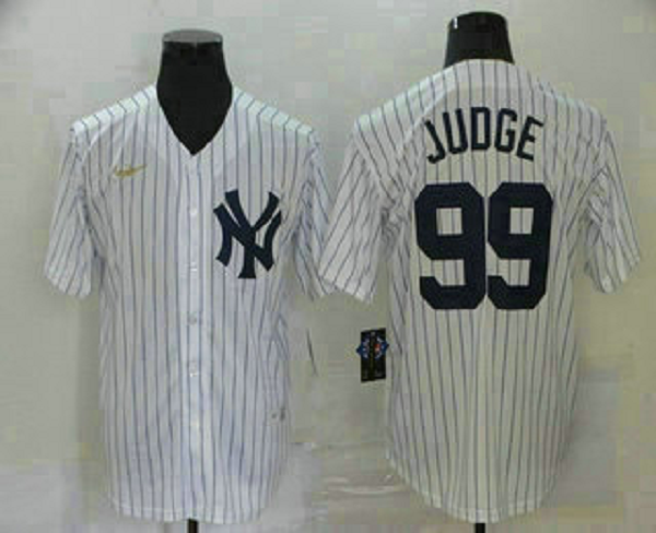 Men's New York Yankees #99 Aaron Judge White Throwback Stitched MLB Cool Base  Jersey
