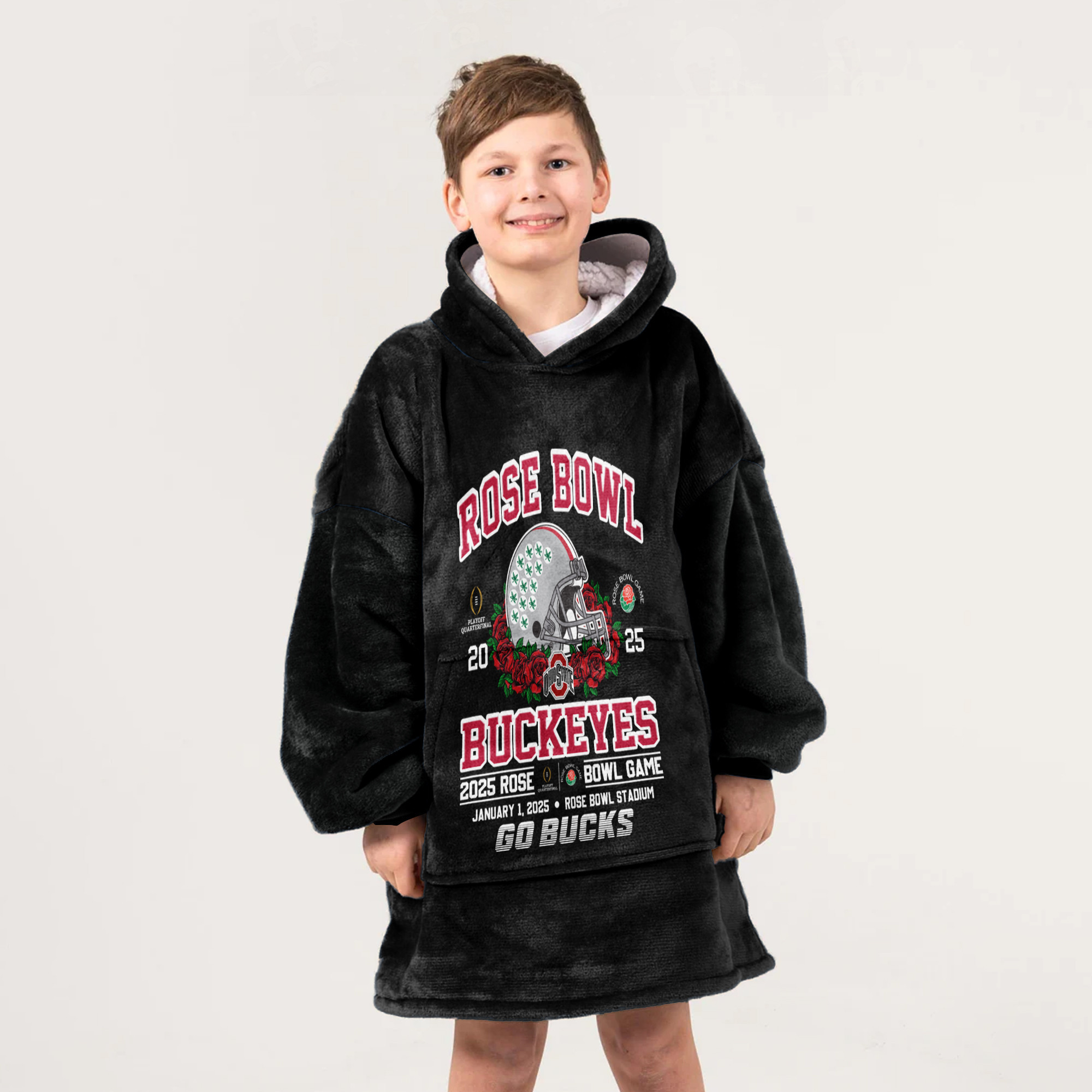 Adult Champions Ohio State Football Unisex Blanket Hoodie