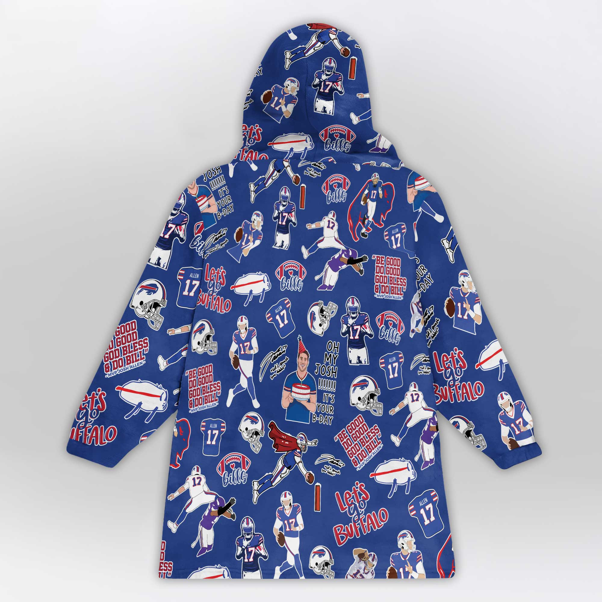 Pattern J.A 17 Buffalo Football Unisex Blanket Hoodie