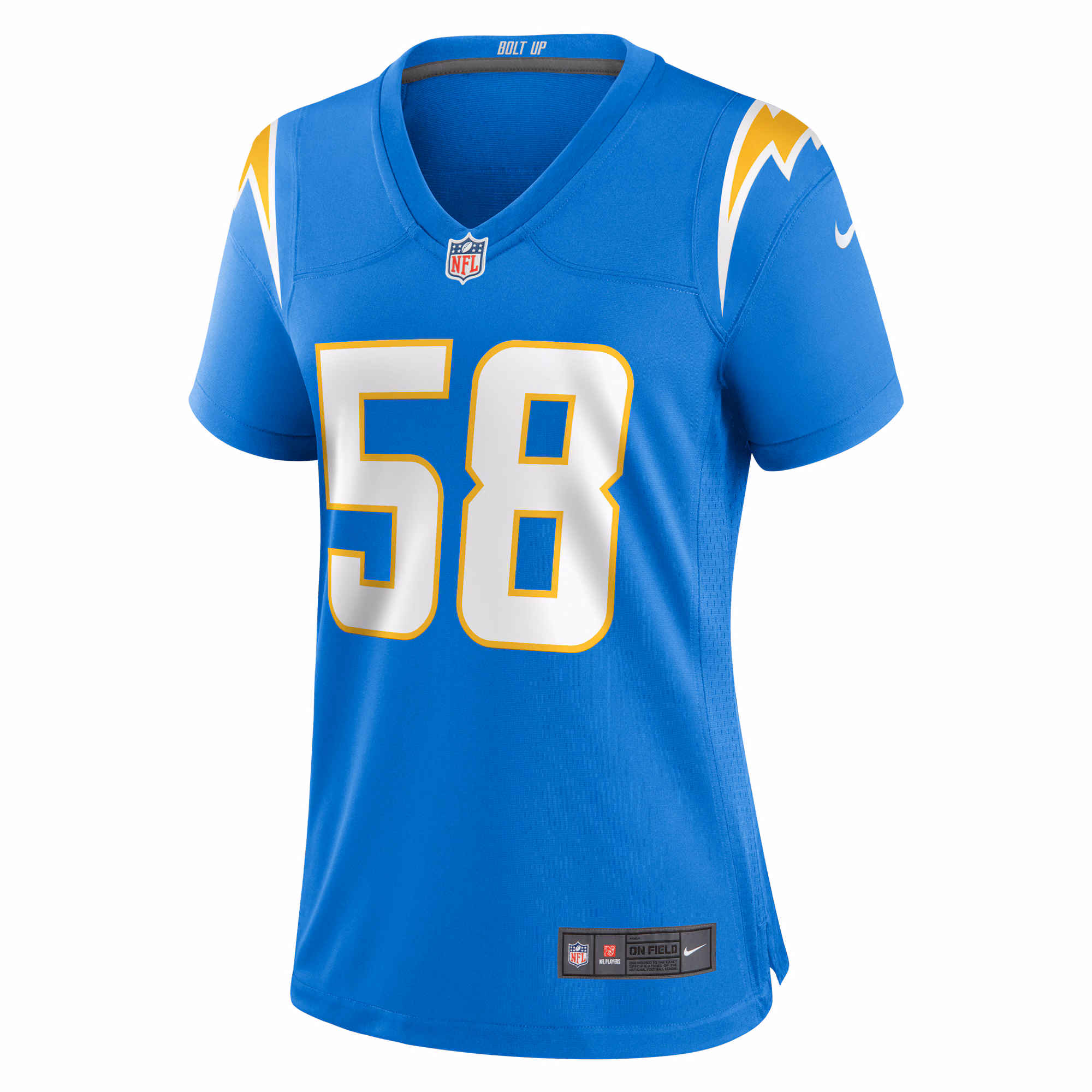 Justin Hollins Los Angeles Chargers Women's  Game Jersey -  Powder Blue