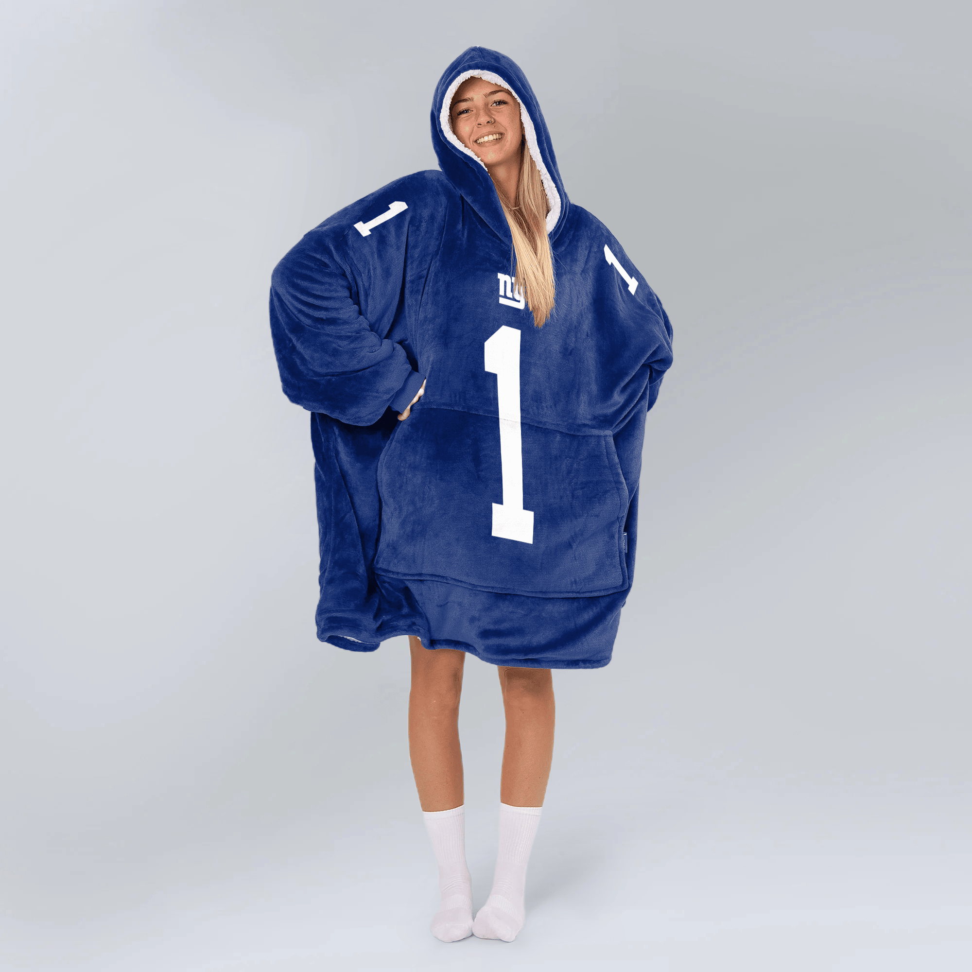 Adult M.N 1 New York G Football Unisex Blanket Hoodie