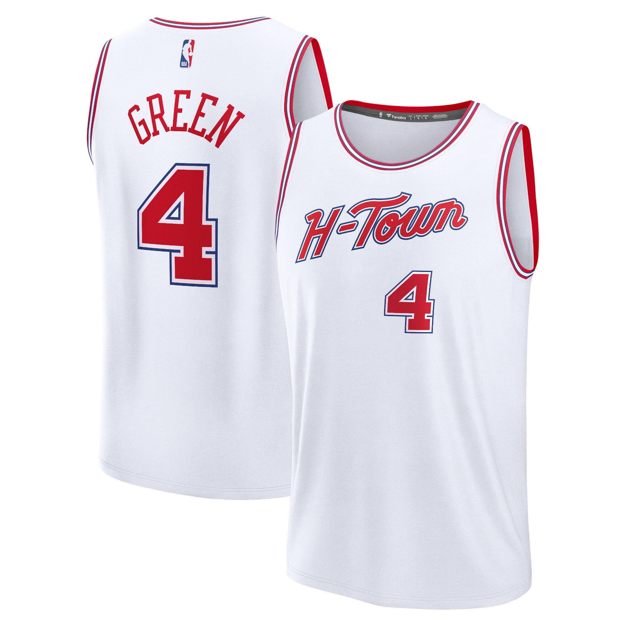 Unisex Houston Rockets Jalen Green  White 2023/24 Fast Break Jersey - City Edition
