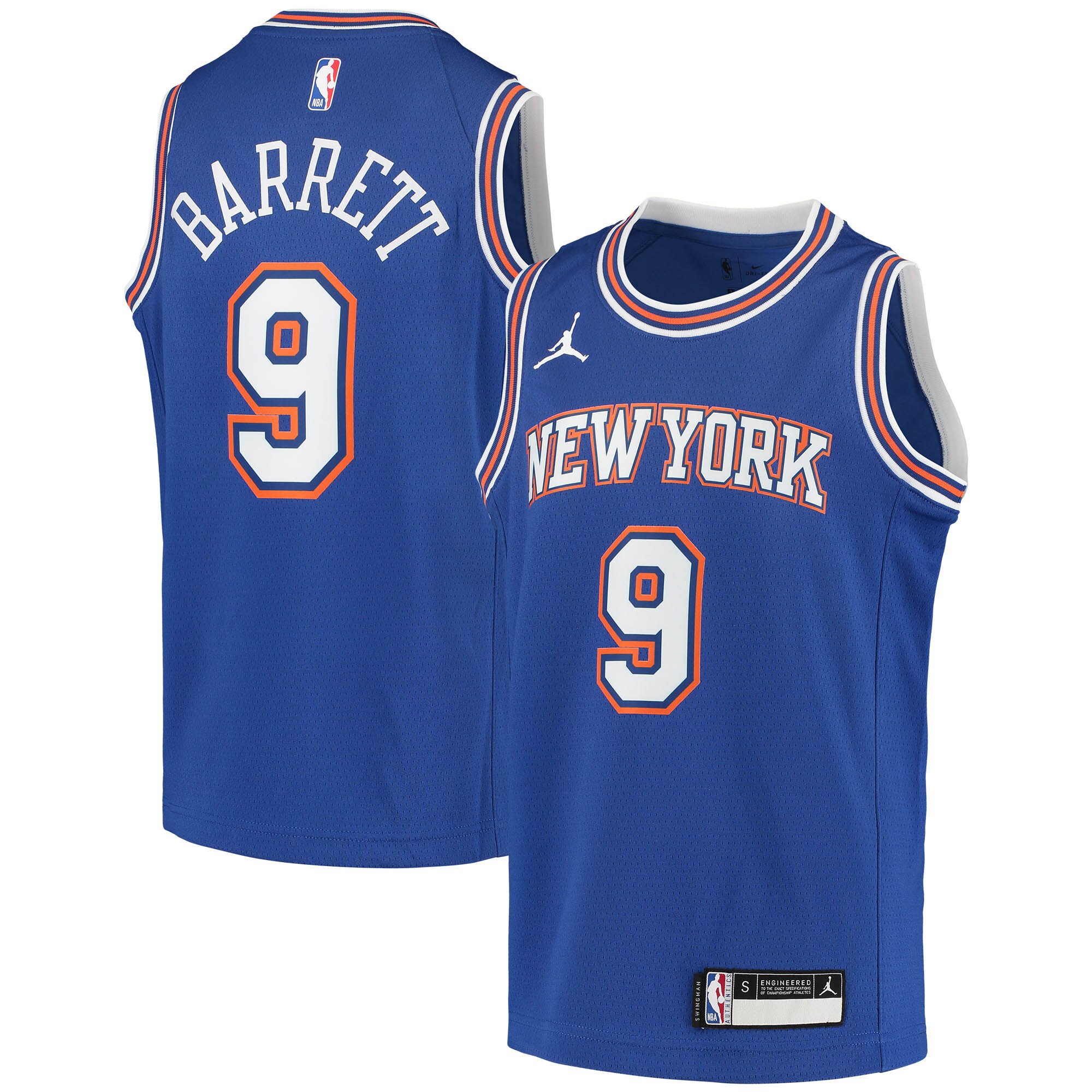 RJ Barrett New York Knicks  Youth 2020/21 Swingman Player Jersey - Statement Edition - Blue