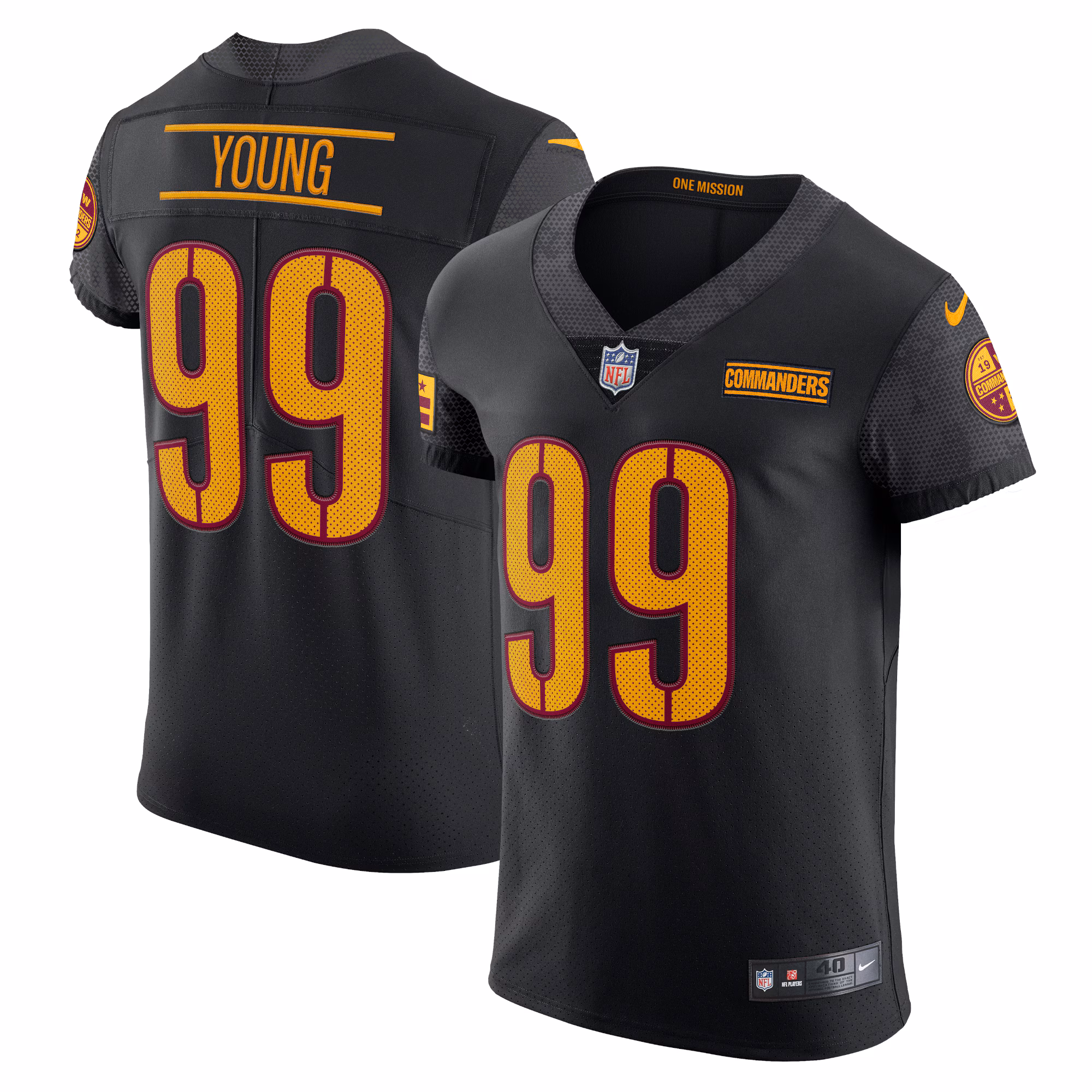Chase Young Washington Commanders Alternate Vapor Elite Jersey - Black