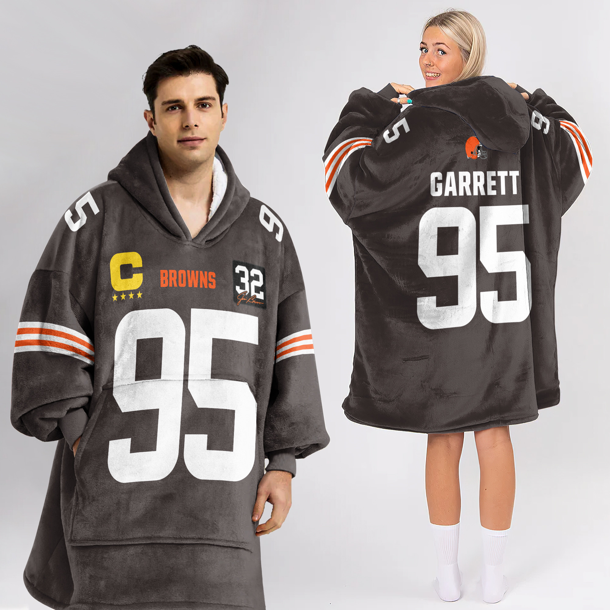Adult Captain MG 95 Cleveland Football Unisex Blanket Hoodie
