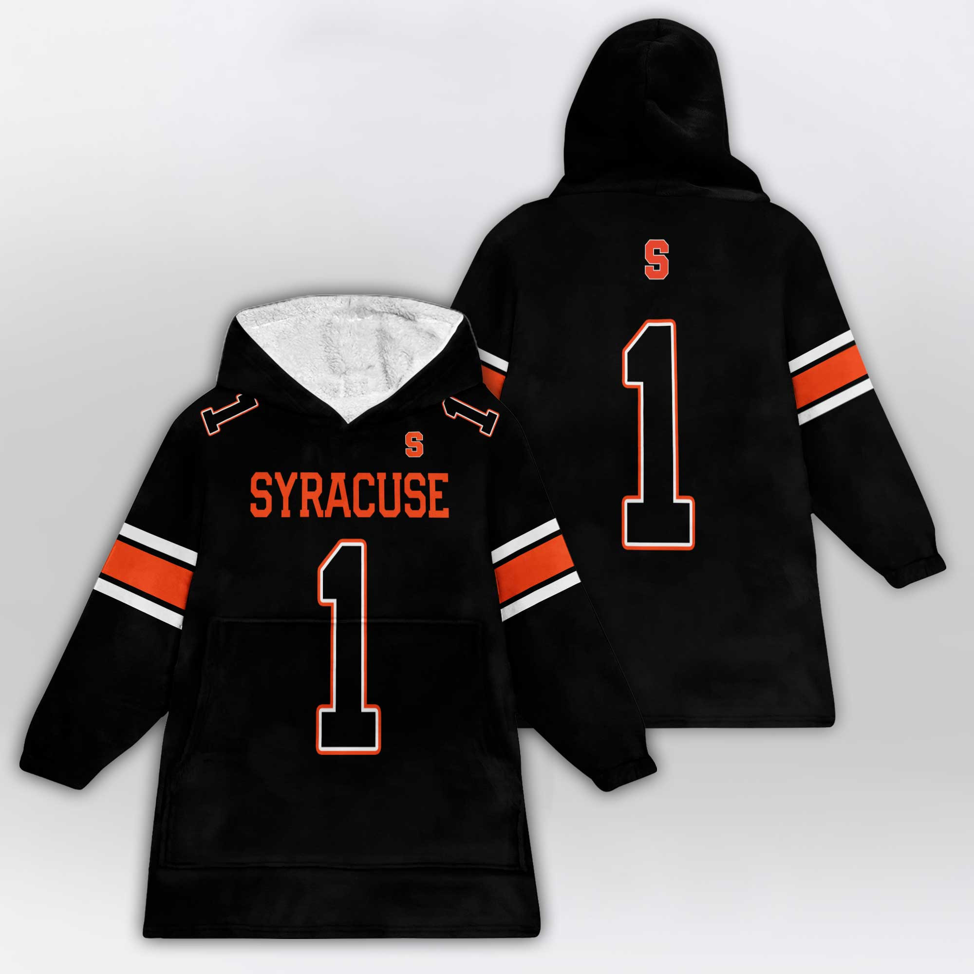 Adult #1 Syracuse Football Unisex Blanket Hoodie