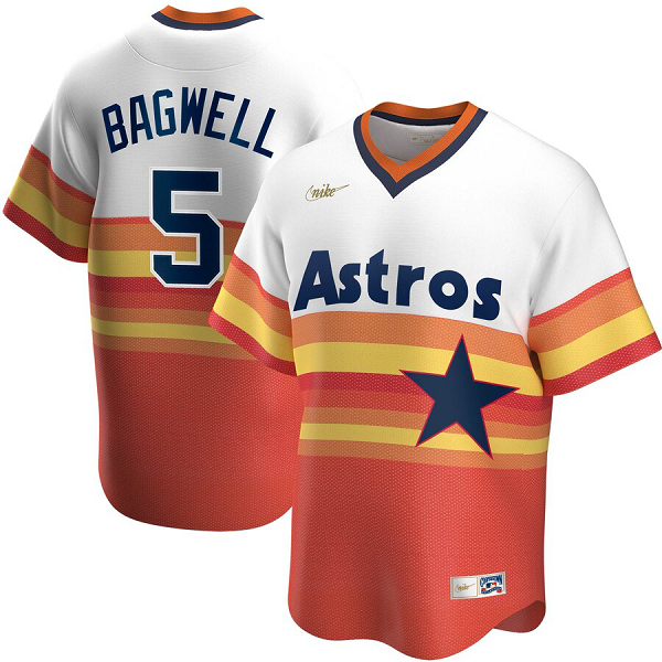 Men's  Houston Astros #5 Jeff Bagwell Home Cooperstown Collection Player White MLB Jersey