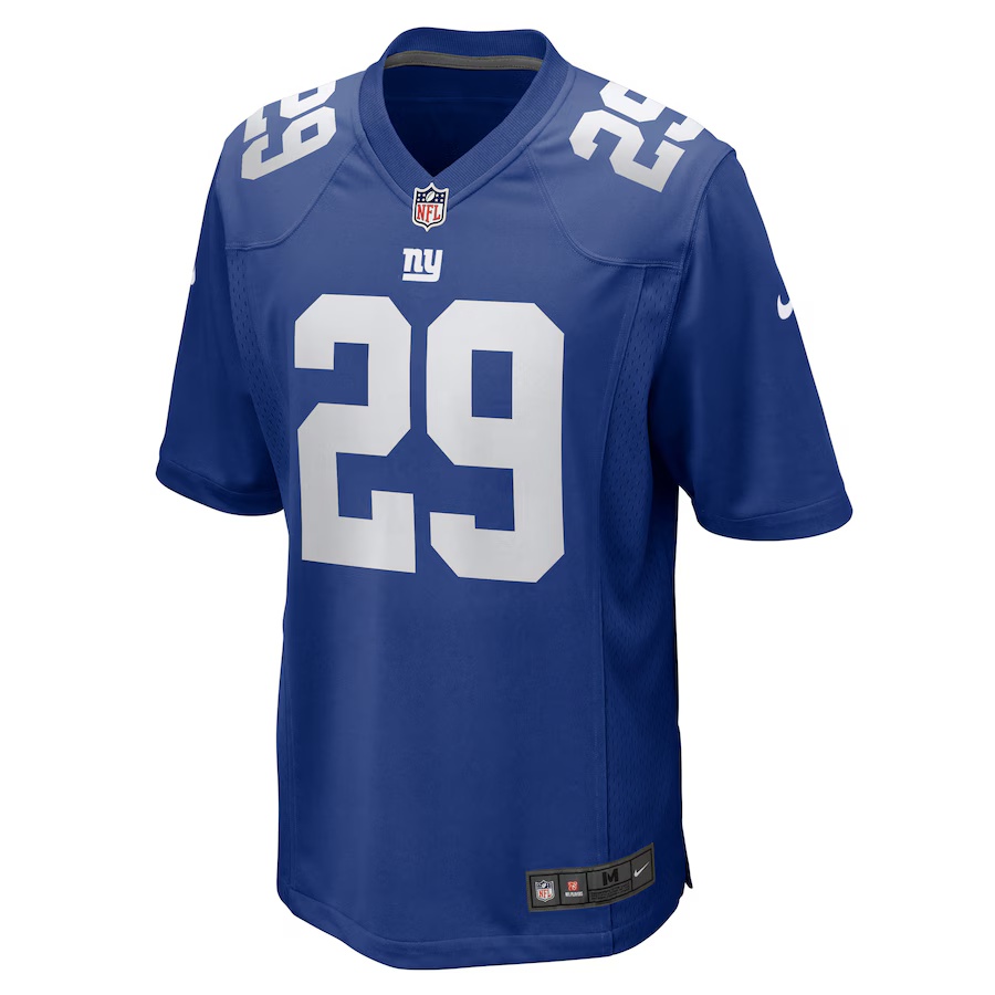 Men's New York Giants #29 Tyrone Tracy Jr. Royal Team Game Jersey
