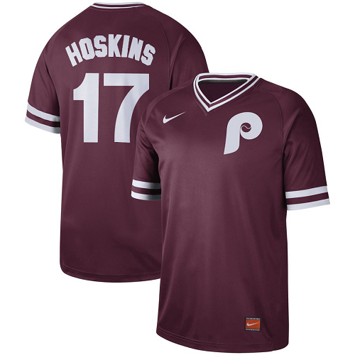 Men's  Philadelphia Phillies #17 Rhys Hoskins Cooperstown Collection Legend V-Neck Jersey