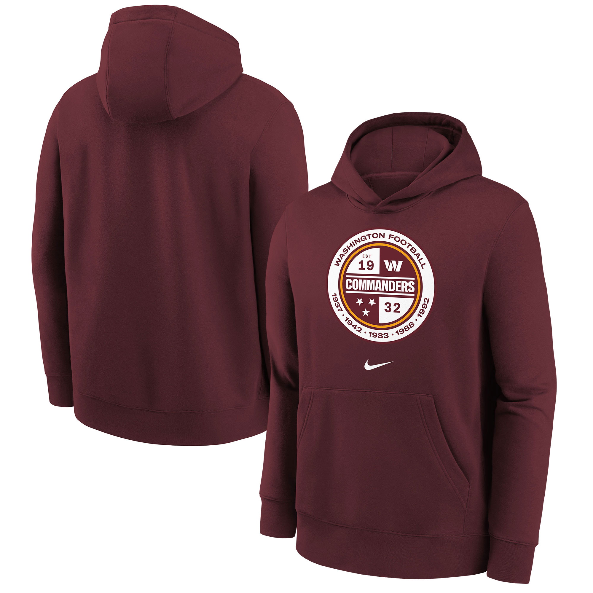 Washington Commanders Youth Alternate Logo Pullover Hoodie - Burgundy
