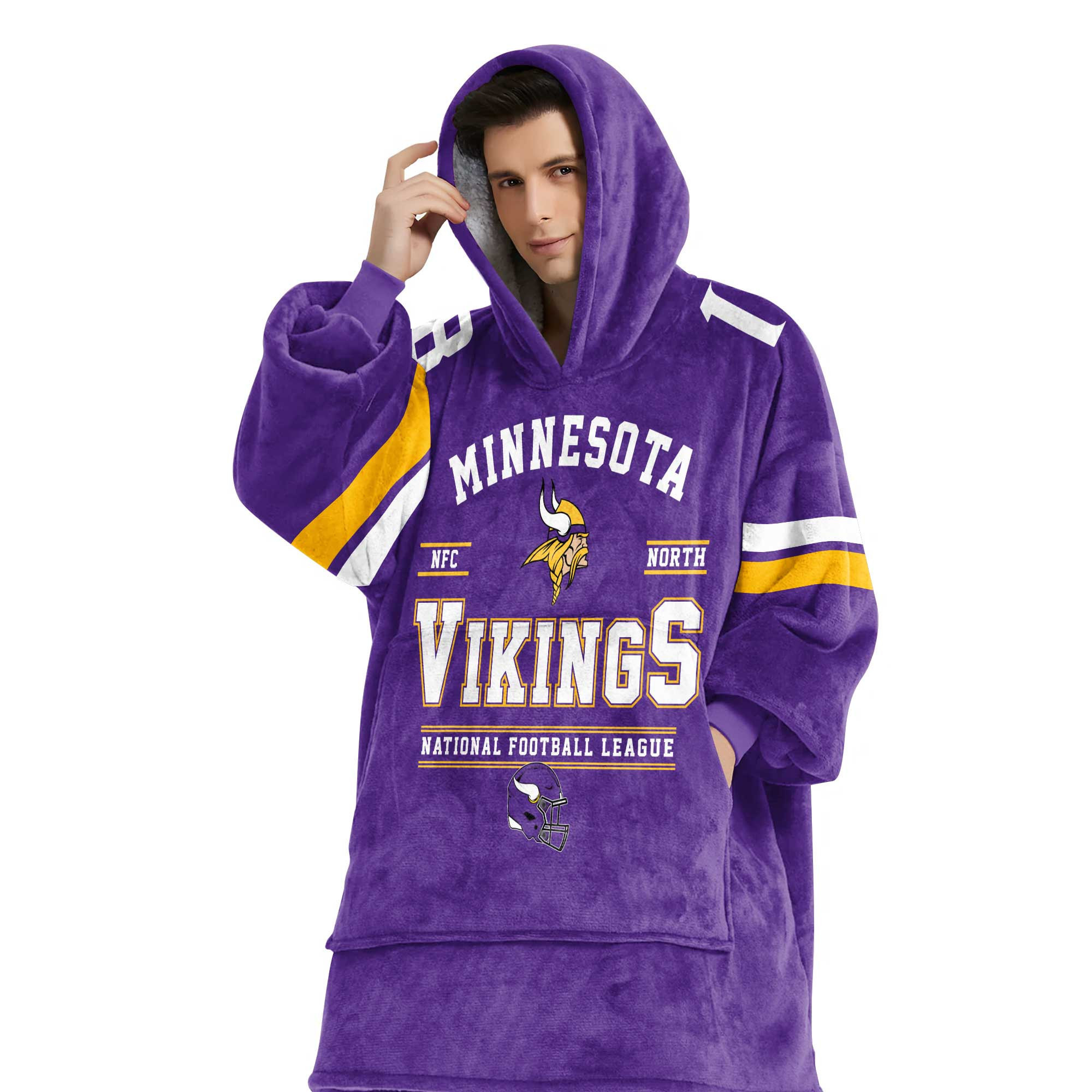 Adult JJ 18 Minnesota Football Unisex Blanket Hoodie