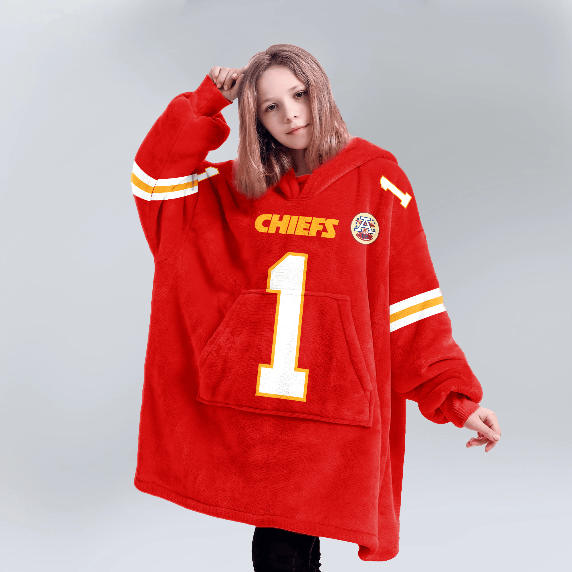 Kid X.W 1 Kansas City Football Unisex Blanket Hoodie