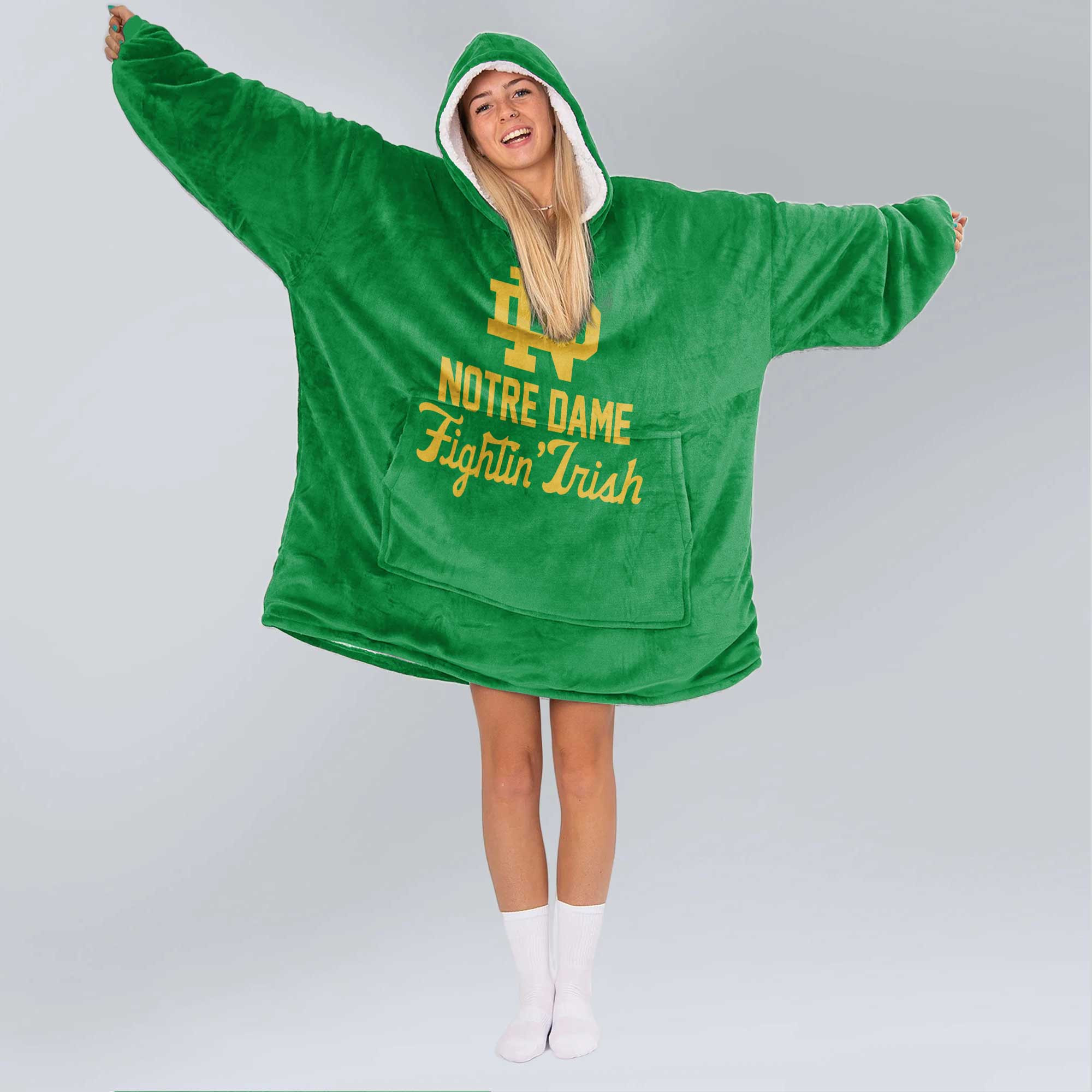 Adult Notre Dame Football Unisex Blanket Hoodie