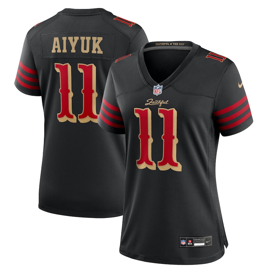 Brandon Aiyuk #11 San Francisco 49ers Women's 2025 Rivalries Collection Game Jersey - Black