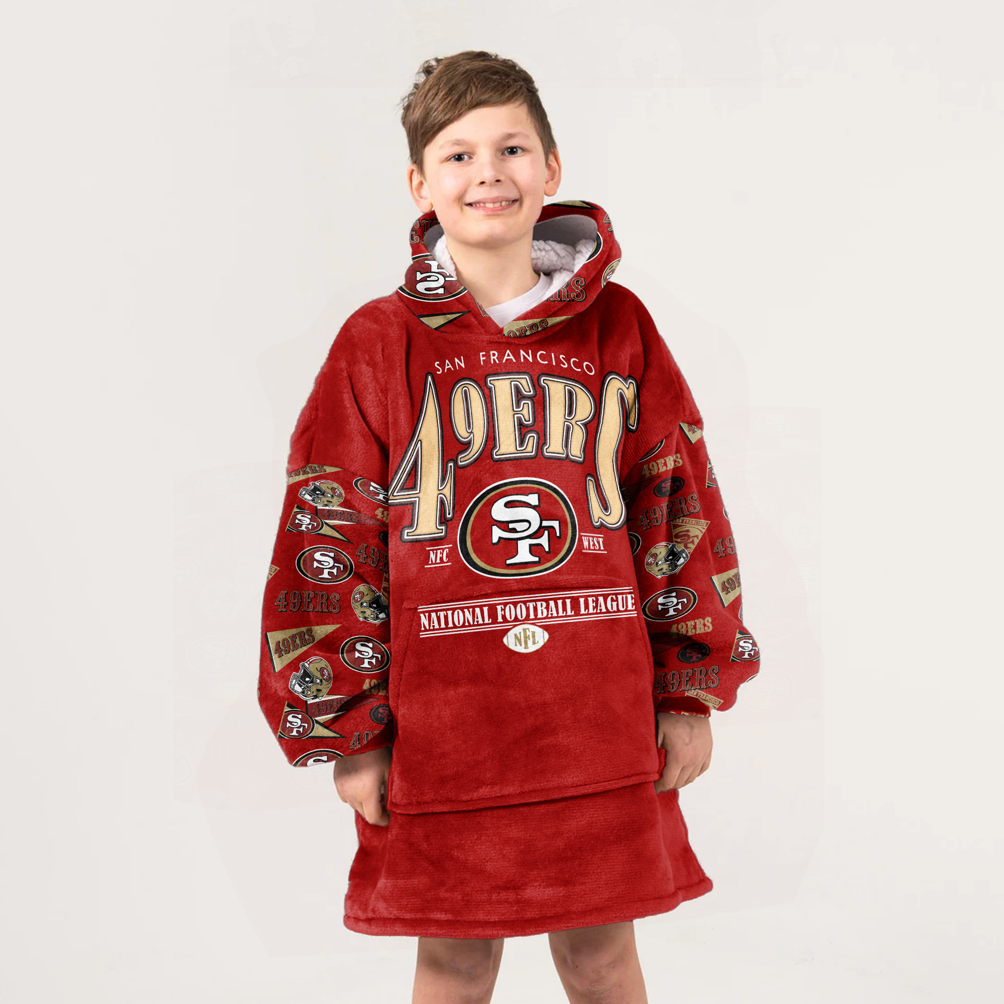 Adult San Francisco 49ers Football Unisex Blanket Hoodie