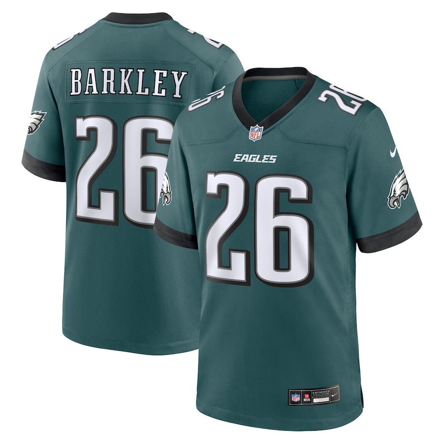 Men's Philadelphia Eagles #26 Saquon Barkley Midnight Green Game Player Jersey