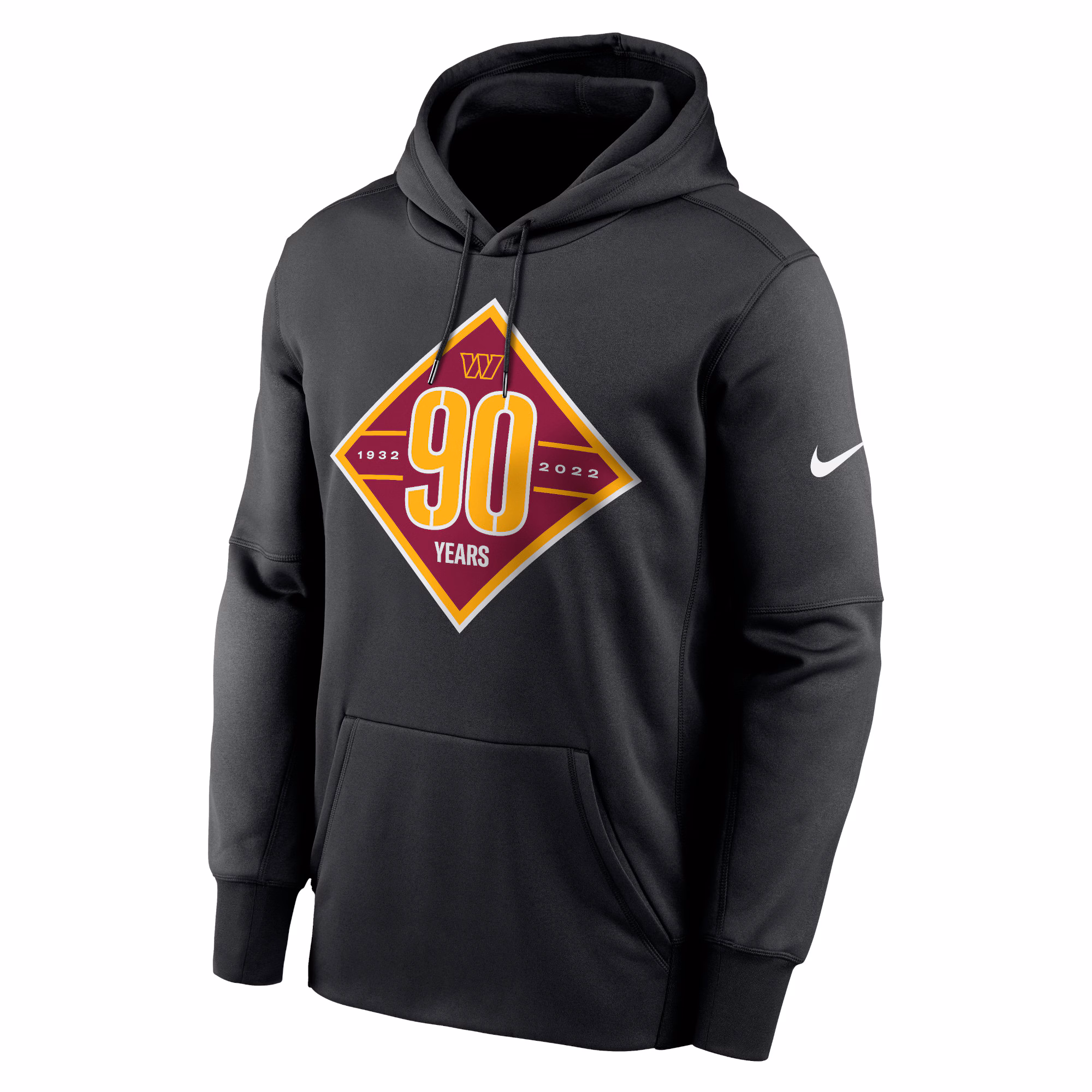 Washington Commanders 90th Anniversary Therma Performance Pullover Hoodie - Black