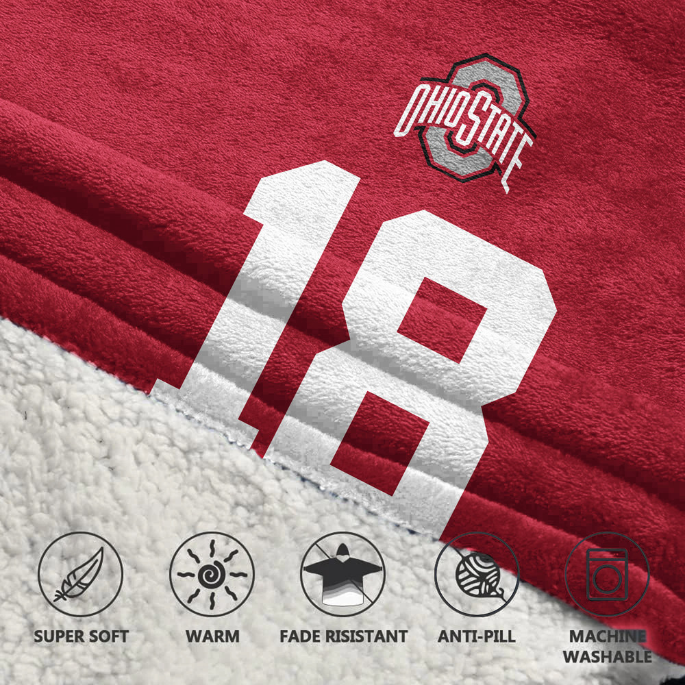 Adult 18 Ohio State Football Unisex Blanket Hoodie