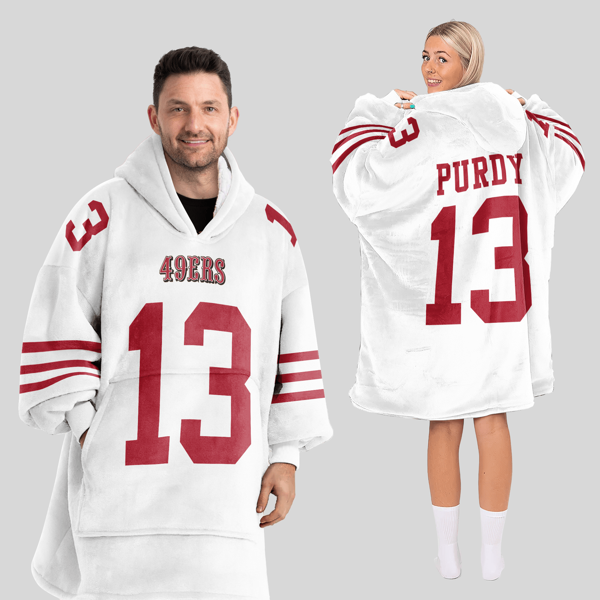 Adult B.P 13 San Francisco 49ers Football Unisex Blanket Hoodie