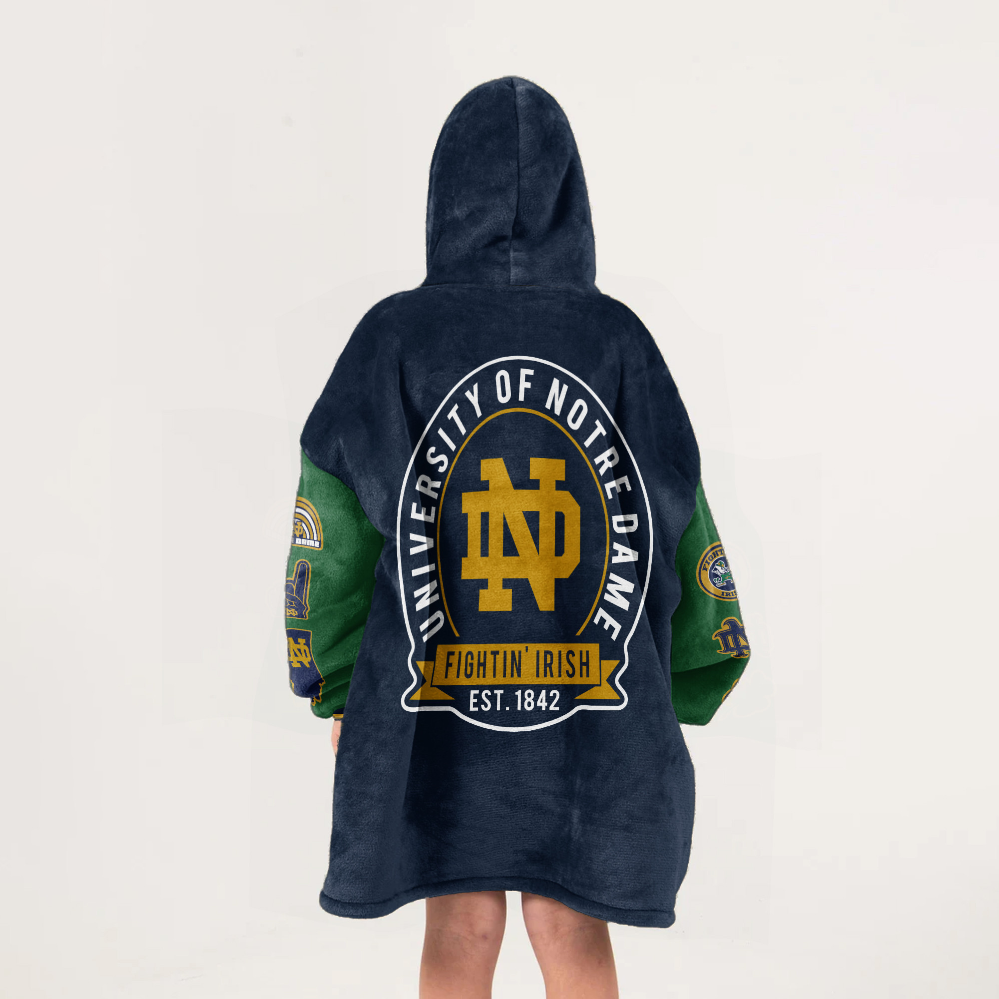Adult Notre Dame Football Unisex Blanket Hoodie