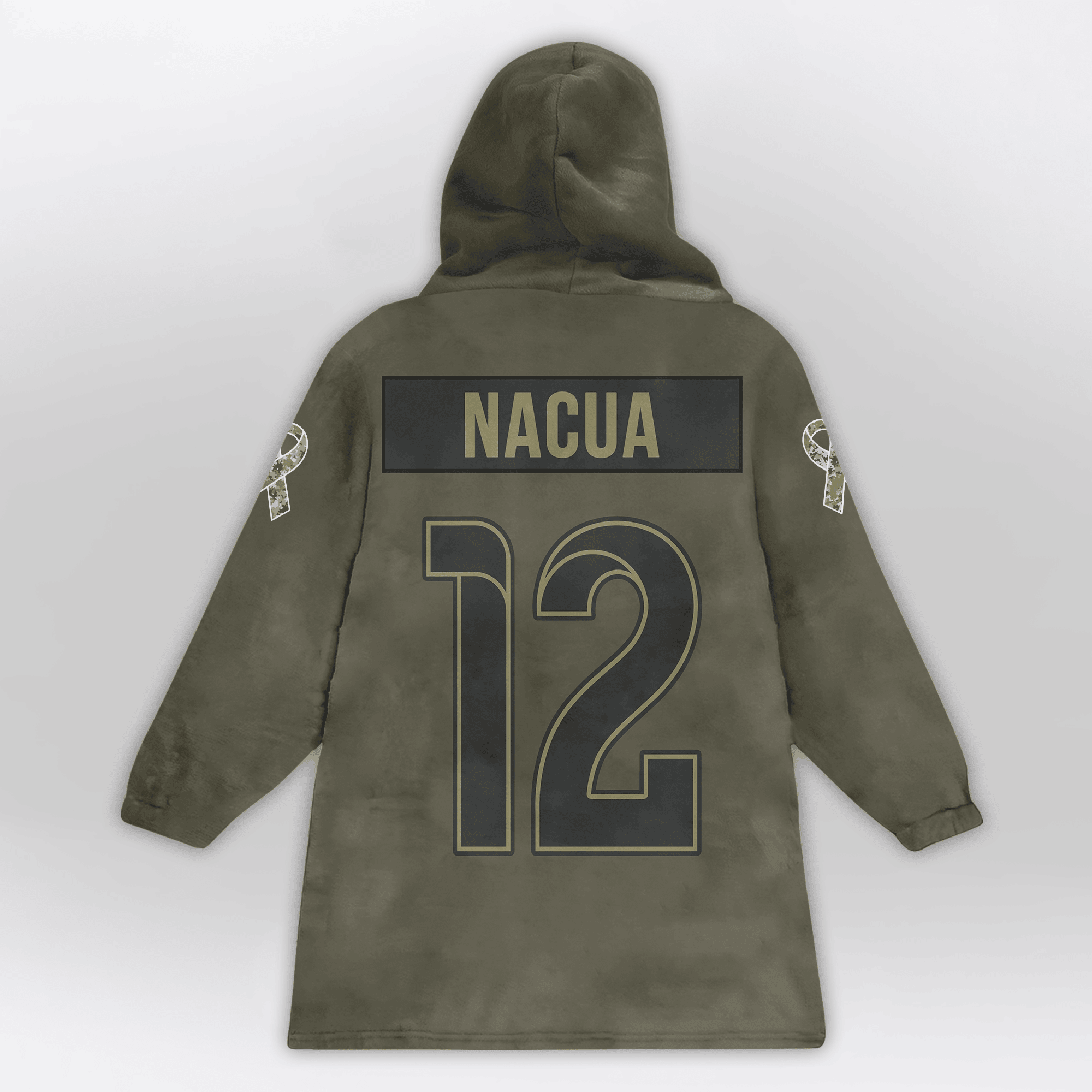 Adult P.N 12 Los Angeles Football Blanket Hoodie – Olive Salute to Service