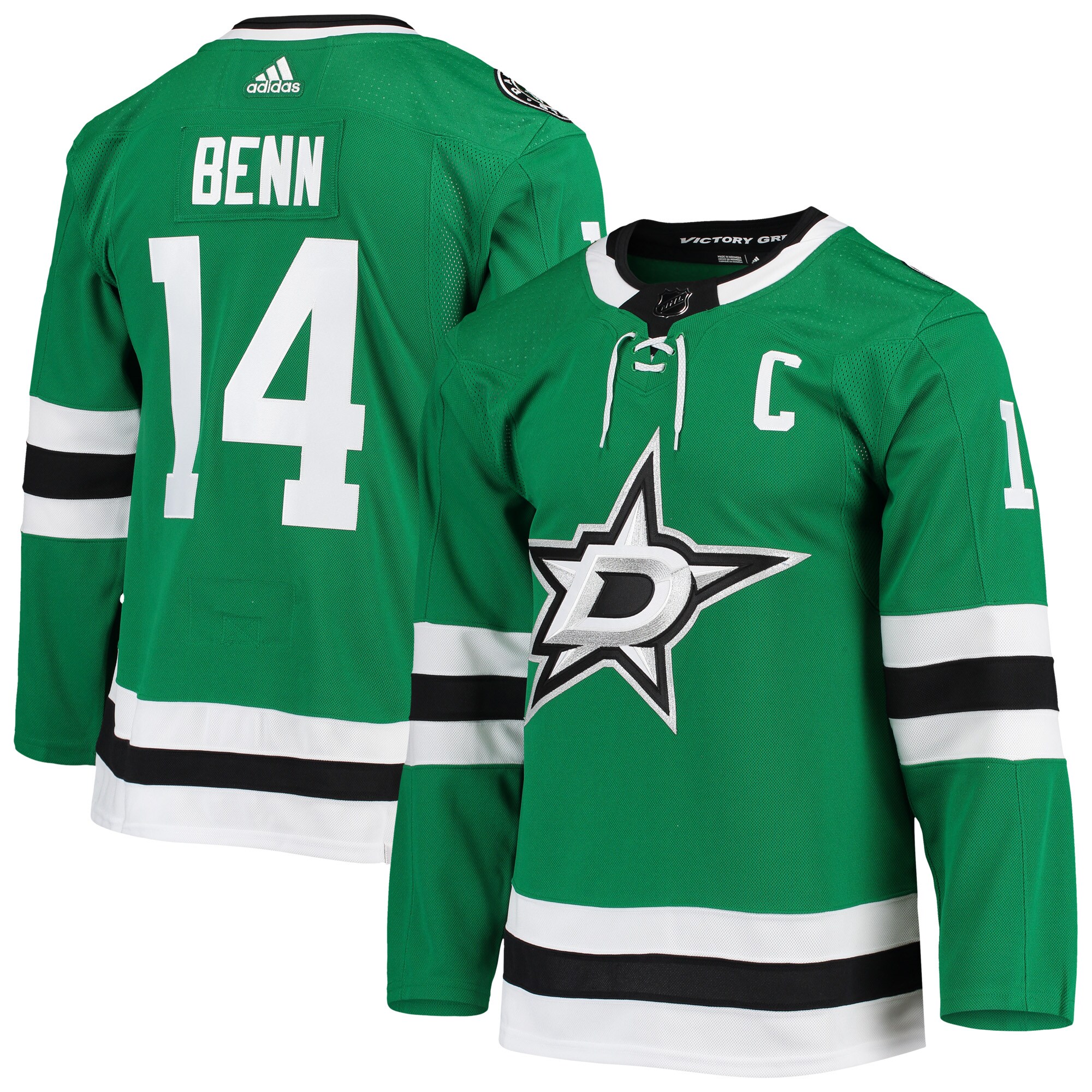 Jamie Benn Dallas Stars  Home Captain Patch Primegreen Authentic Pro Player Jersey - Kelly Green