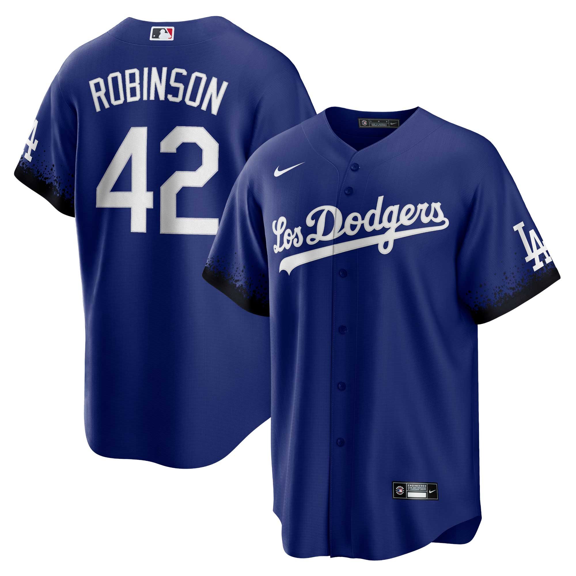 Men's Los Angeles Dodgers Jackie Robinson  Royal City Connect Replica Player Jersey