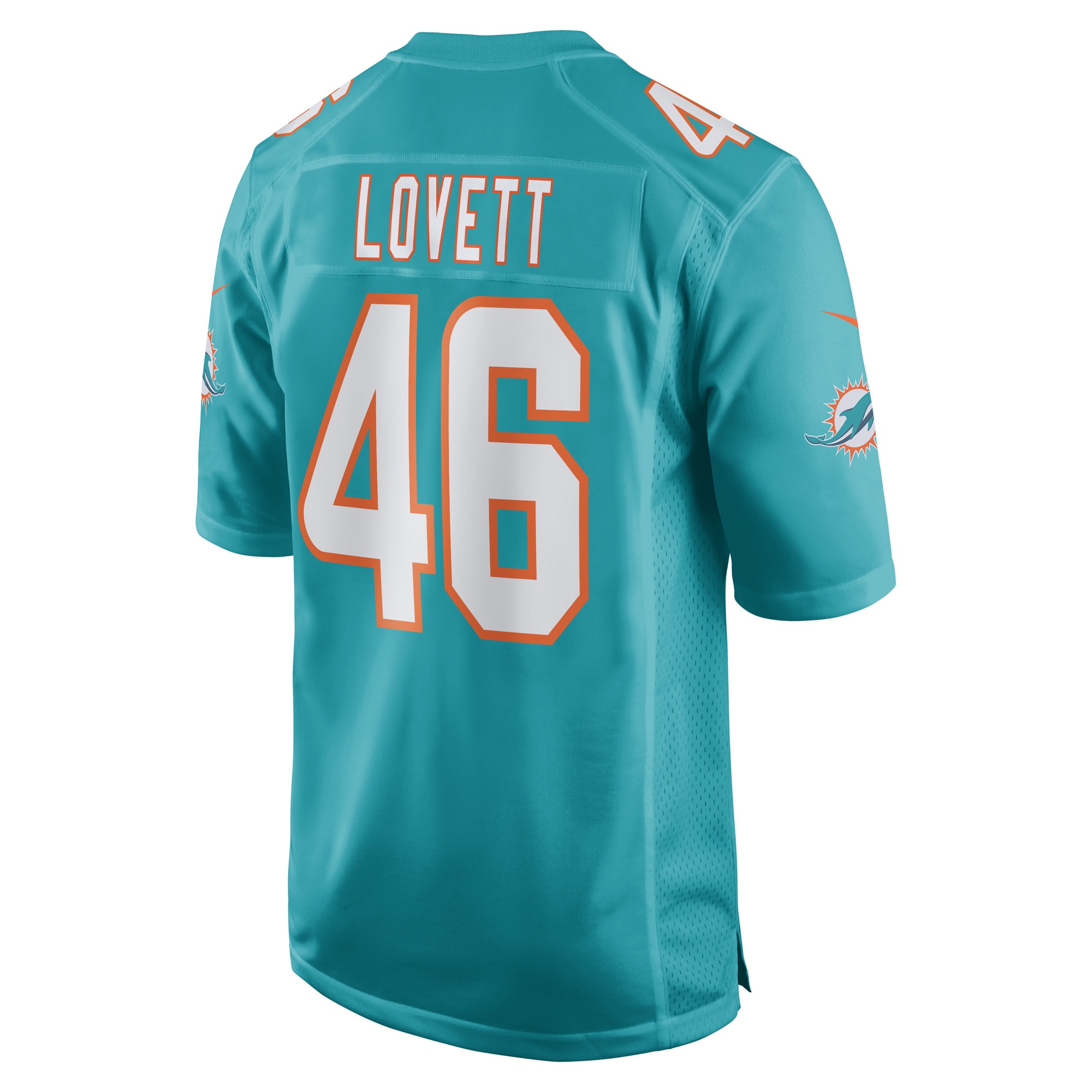 John Lovett Miami Dolphins Game Player Jersey - Aqua