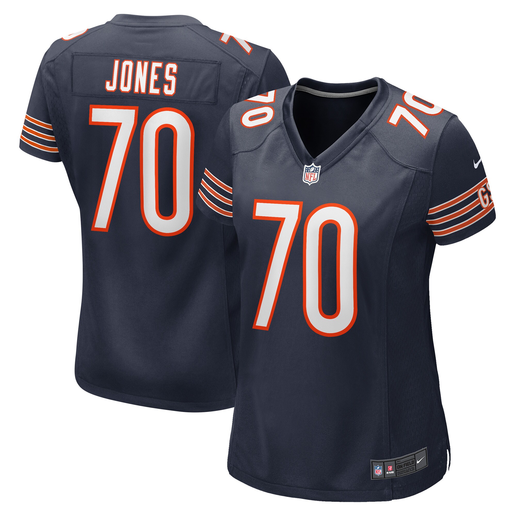 Braxton Jones Chicago Bears  Women's Game Player Jersey - Navy