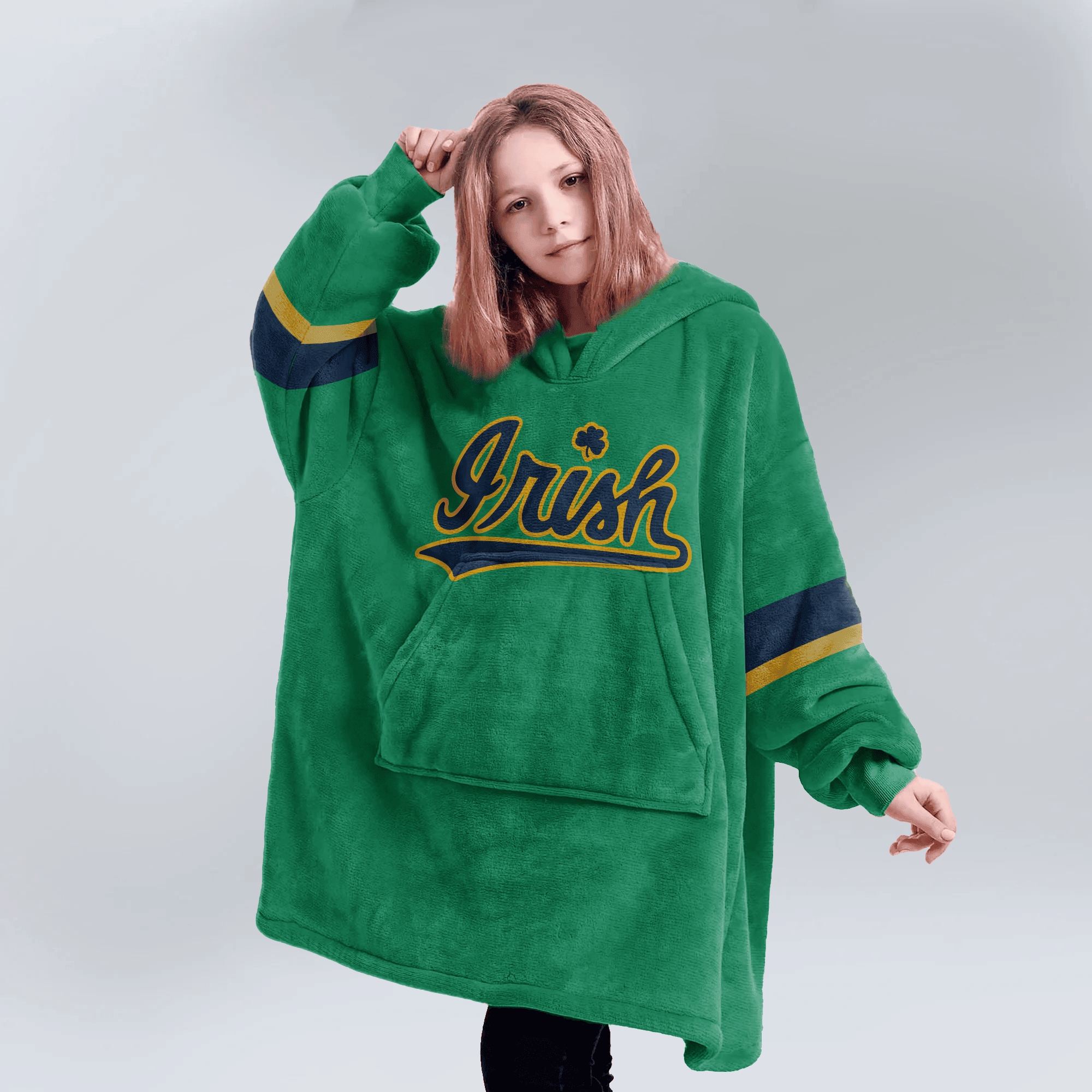 Kid 1 Notre Dame Football Unisex Blanket Hoodie