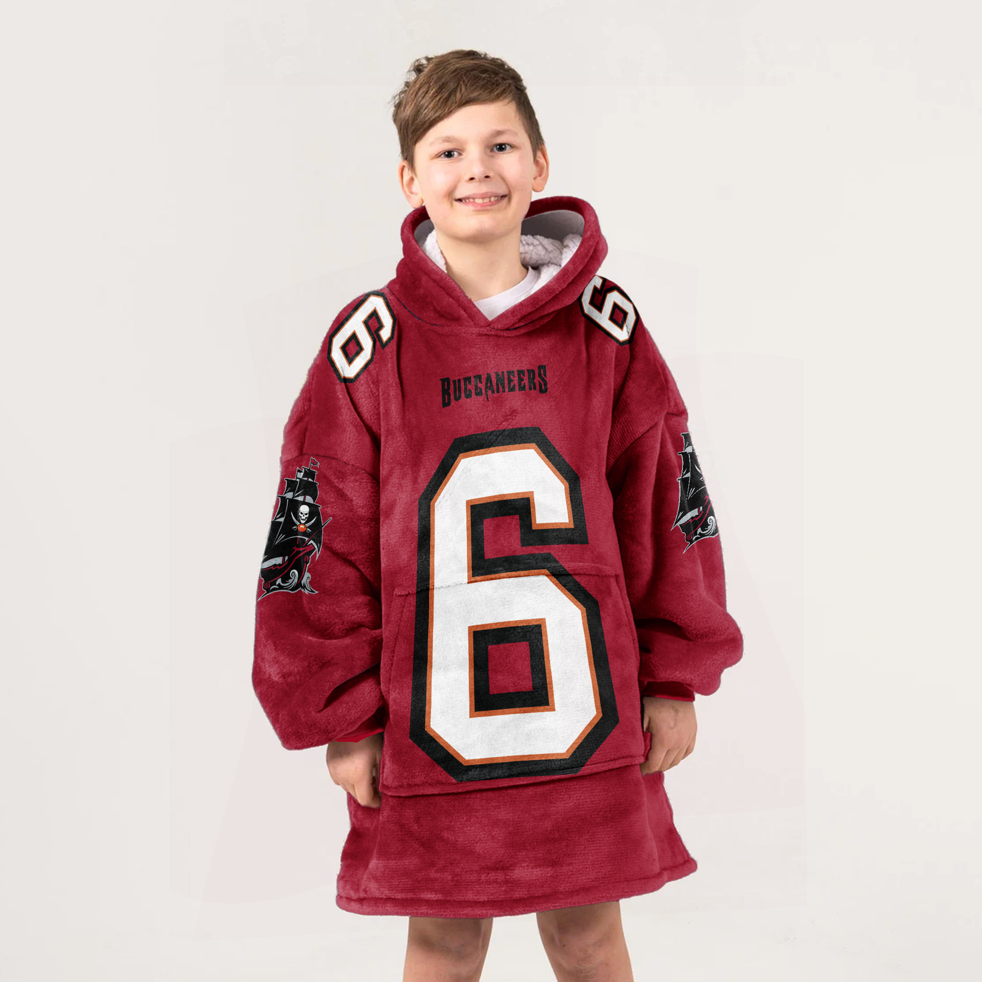 Adult B.M 6 Tampa Bay Football Unisex Blanket Hoodie