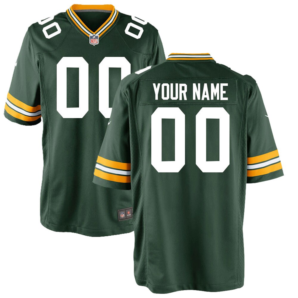 Green Bay Packers  Youth Custom Game Jersey - Green