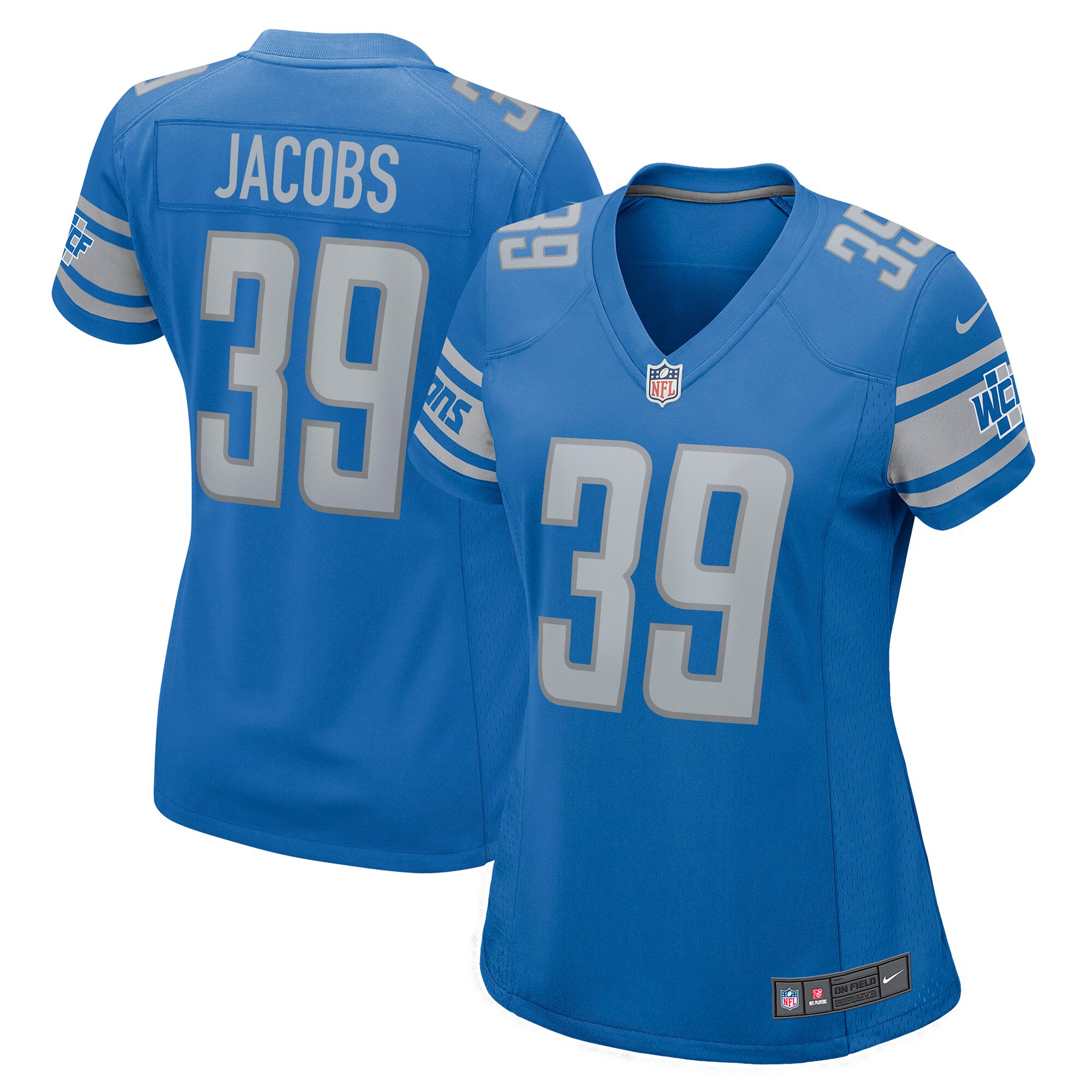 Jerry Jacobs Detroit Lions  Women's Game Jersey - Blue
