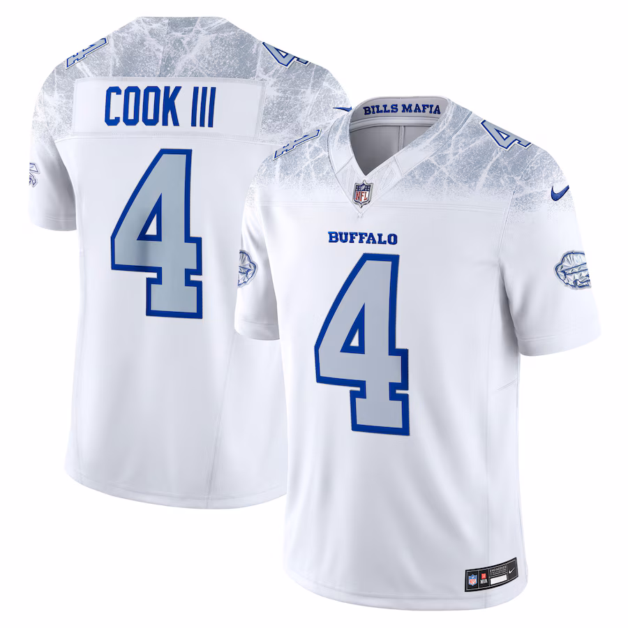 James Cook III #4 Buffalo Bills 2025 Rivalries Collection Limited Jersey - White