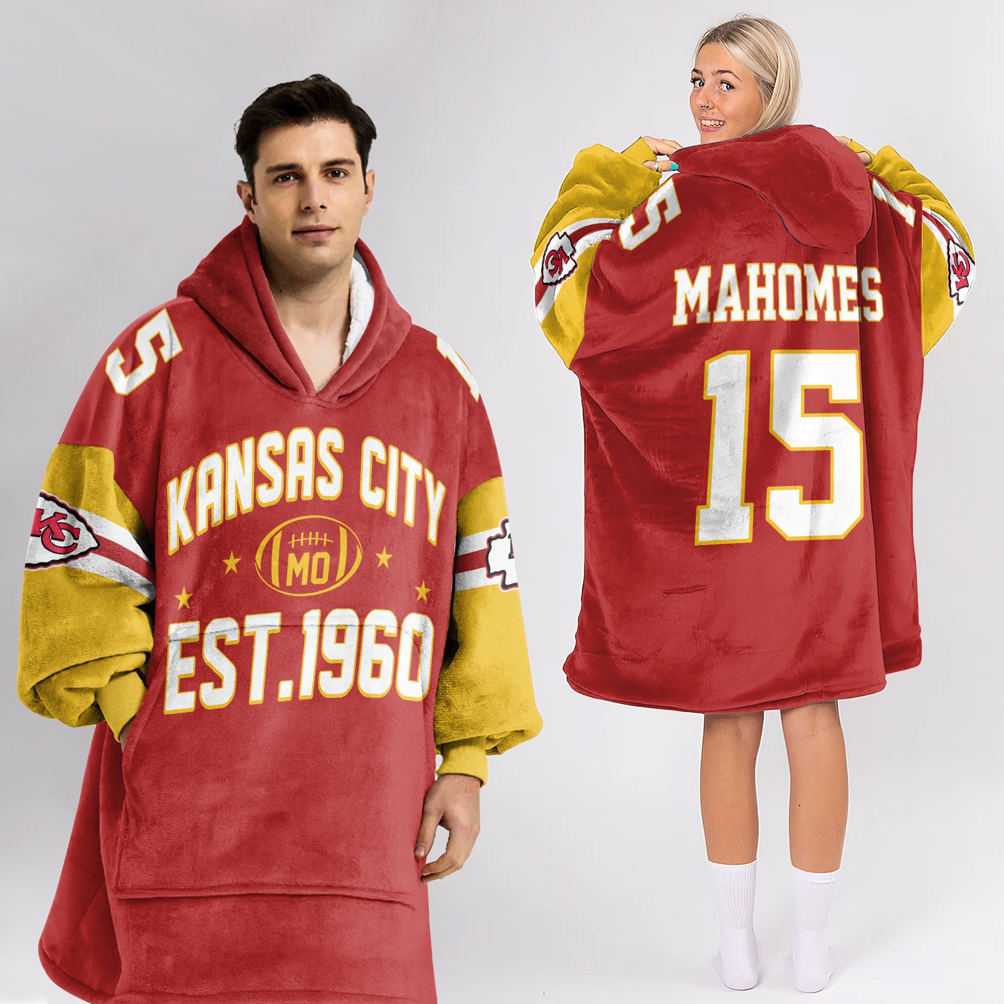 Adult PM 15 Kansas City Football Unisex Blanket Hoodie