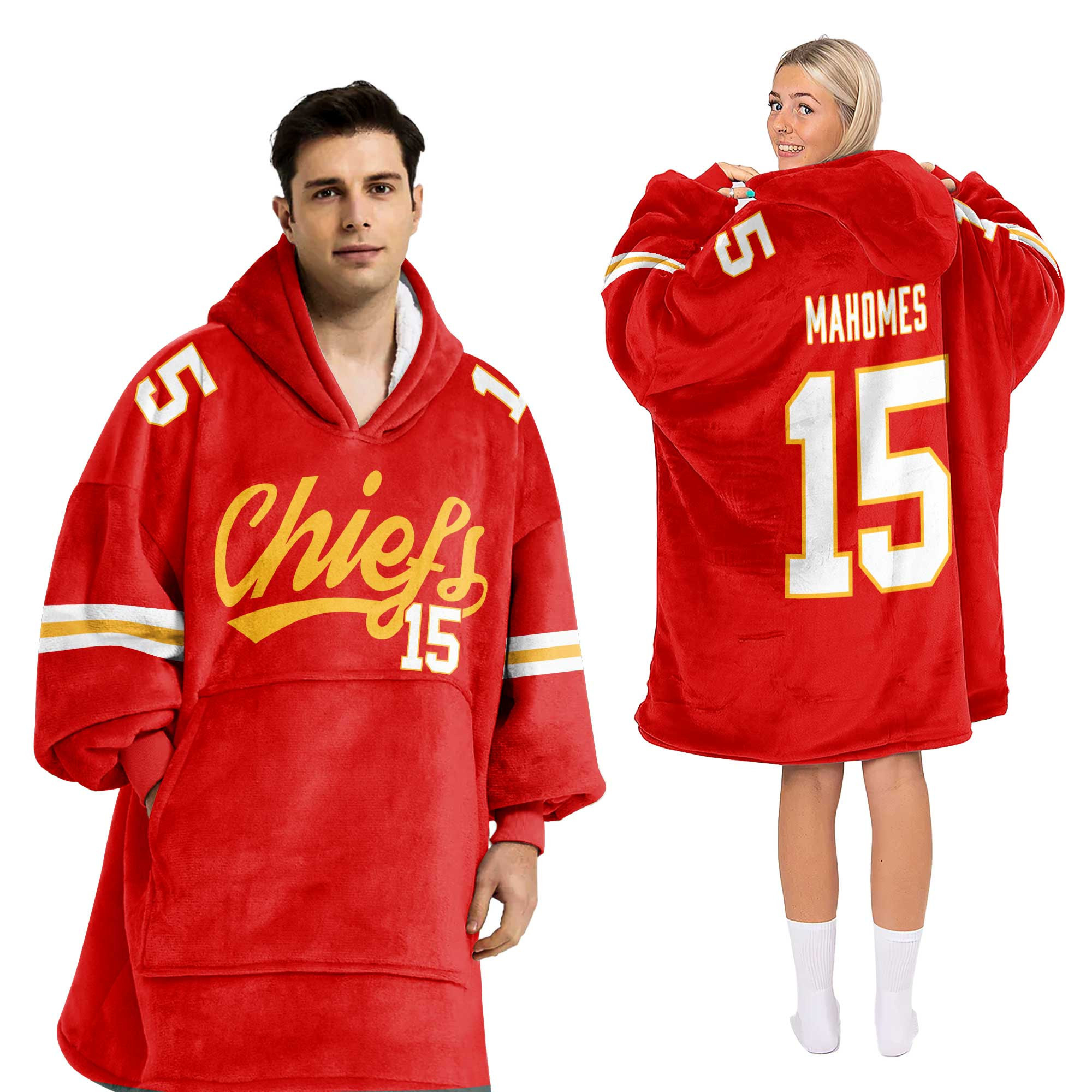 Adult P.M. 15 Kansas City Football Unisex Blanket Hoodie