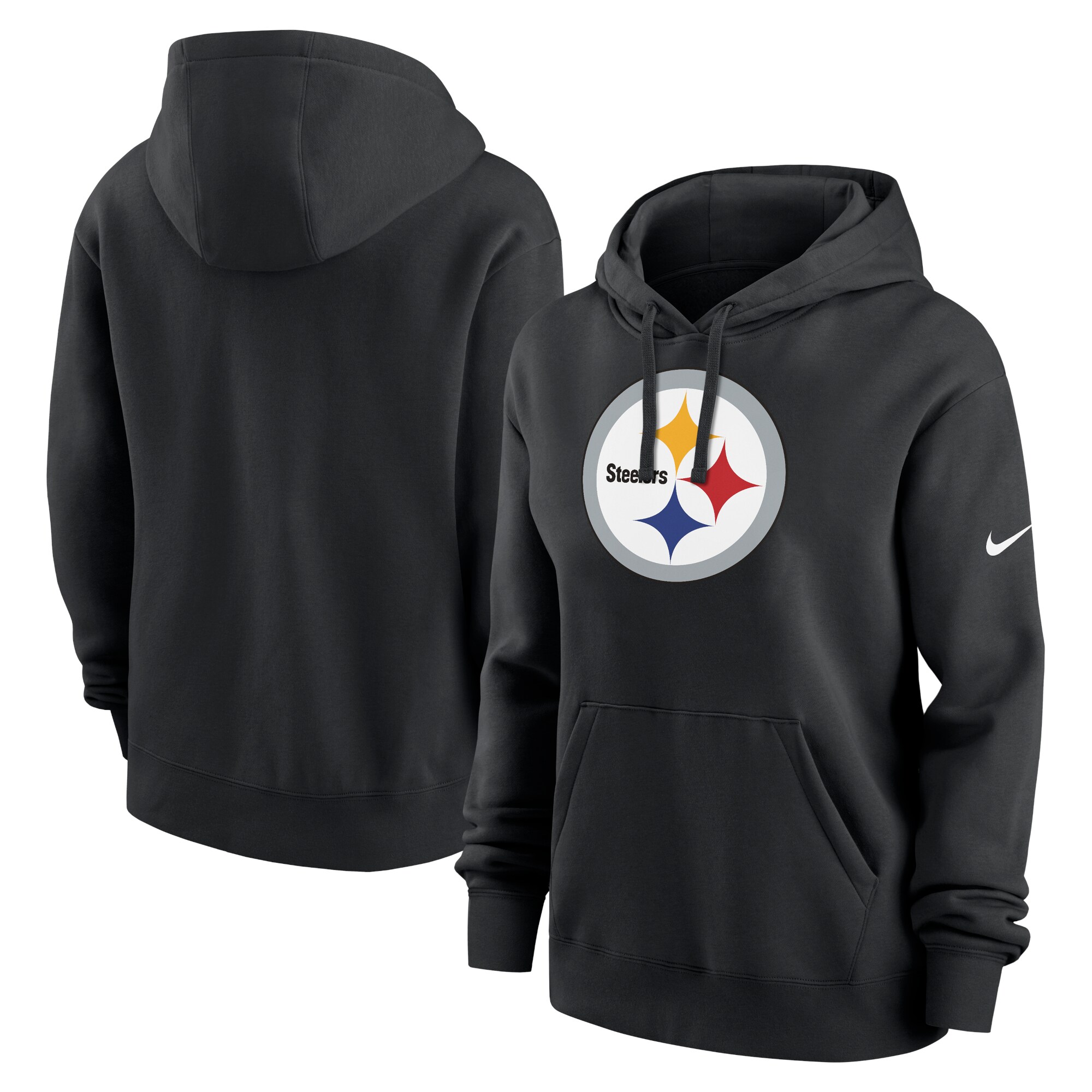 Pittsburgh Steelers Women's Club Fleece Pullover Hoodie - Black