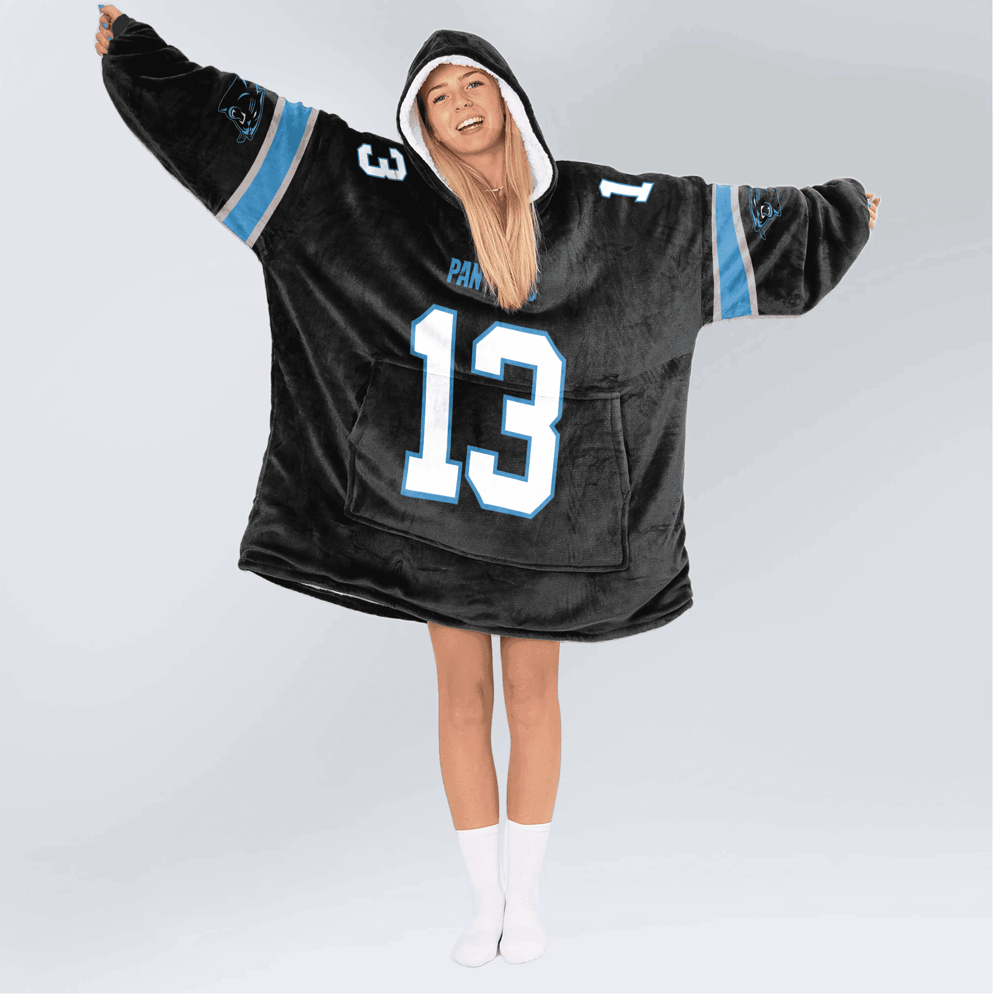 Adult 13 Carolina Football Unisex Blanket Hoodie