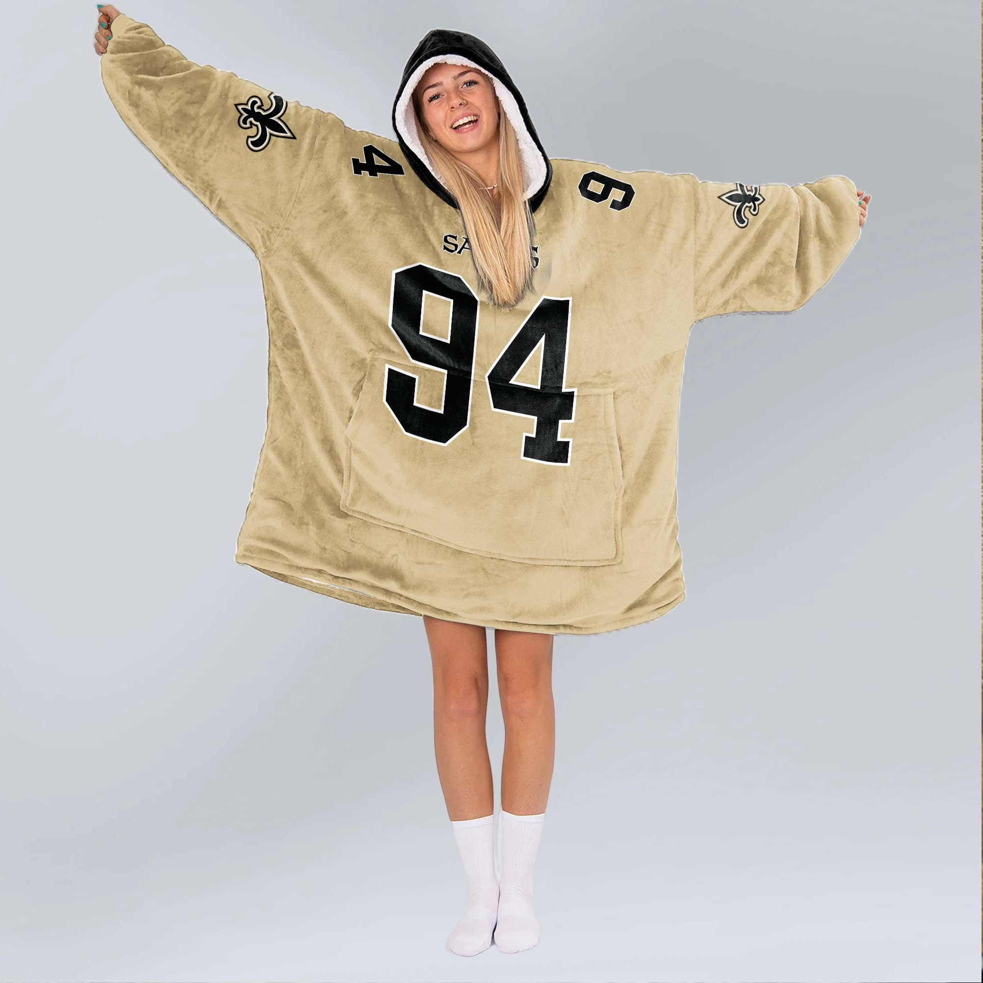 Adult C.J 94 New Orleans Football Unisex Blanket Hoodie